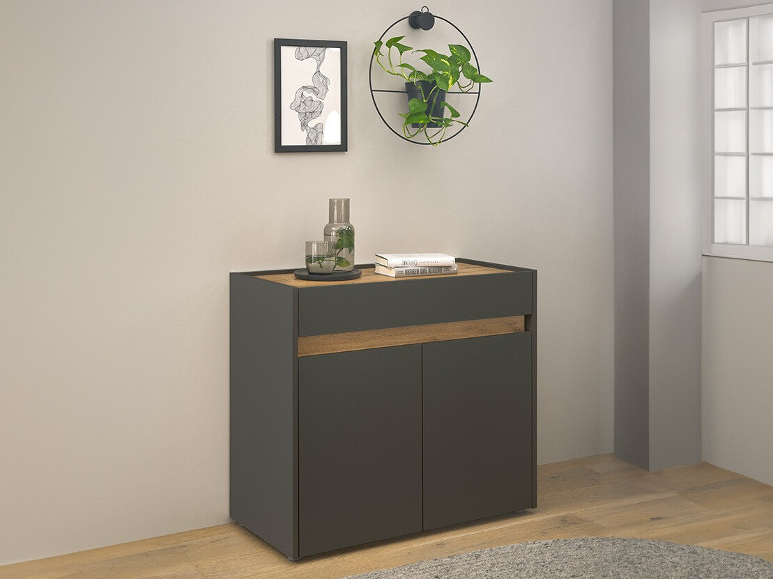 Komoda Elbsori 110 (Antracit + Wotan hrast)