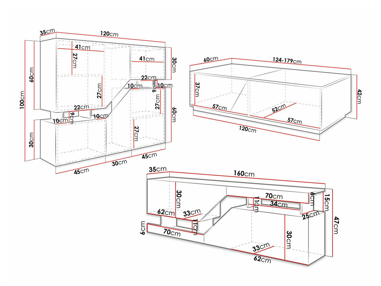 Komplet za dnevno sobo Comfivo Daldune I (Wotan hrast + Antracit)
