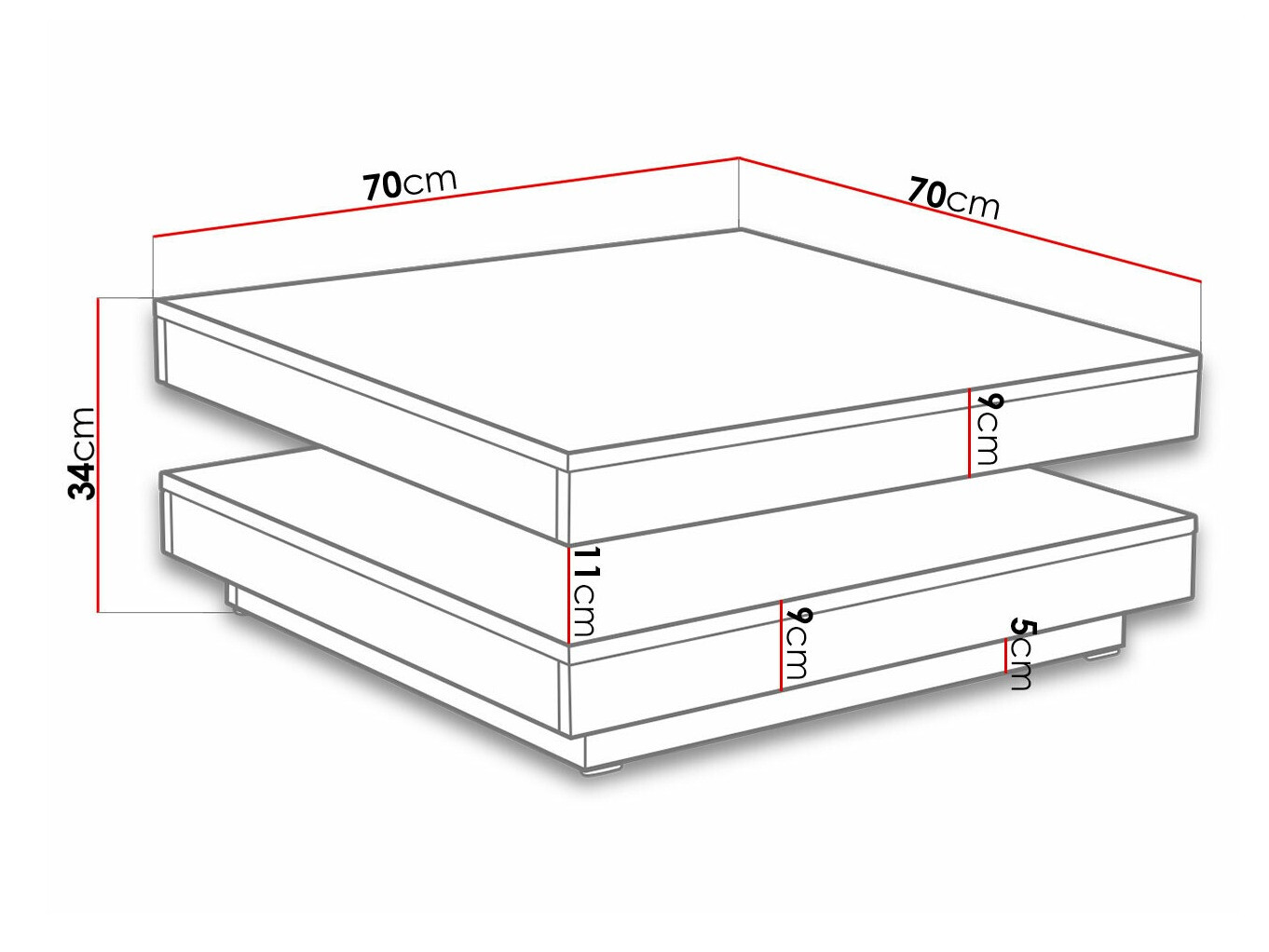 Raztegljiva klubska mizica Comfivo 385 (Wotan hrast + Bela)