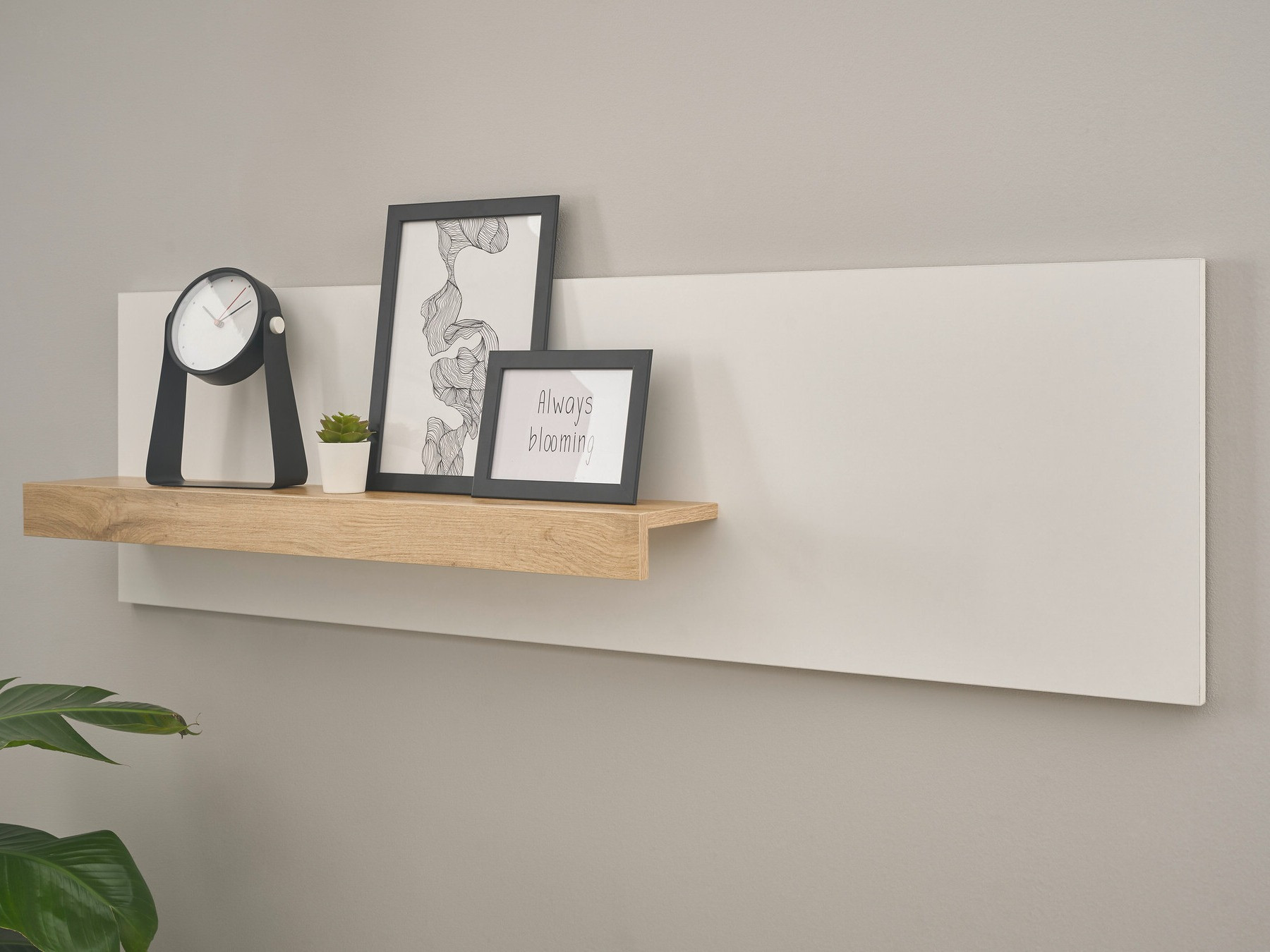 Stenska polica Elbsori 125 (Bela + Wotan hrast)