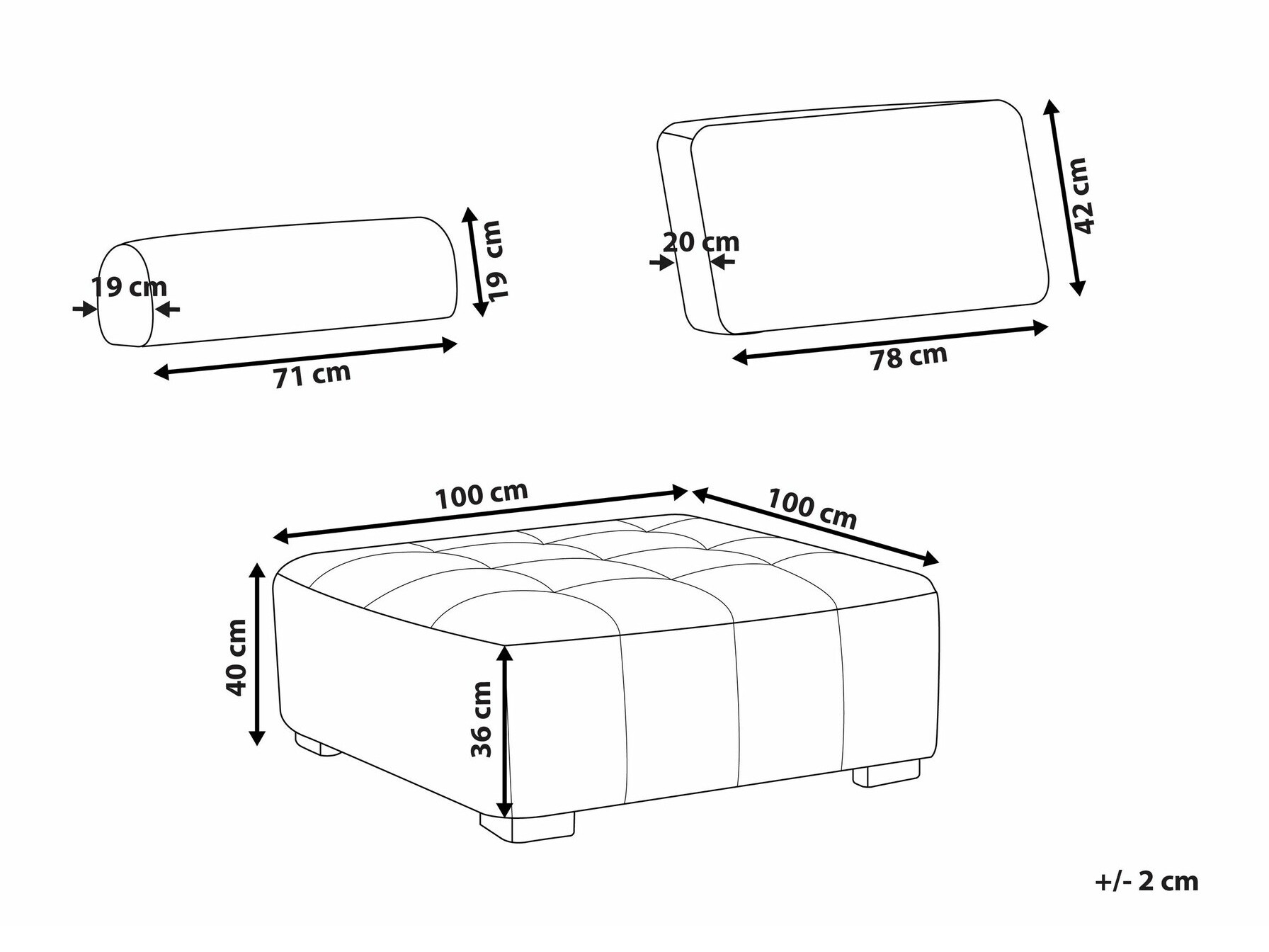Modularni fotelj Berwyn 1806 (Siva)