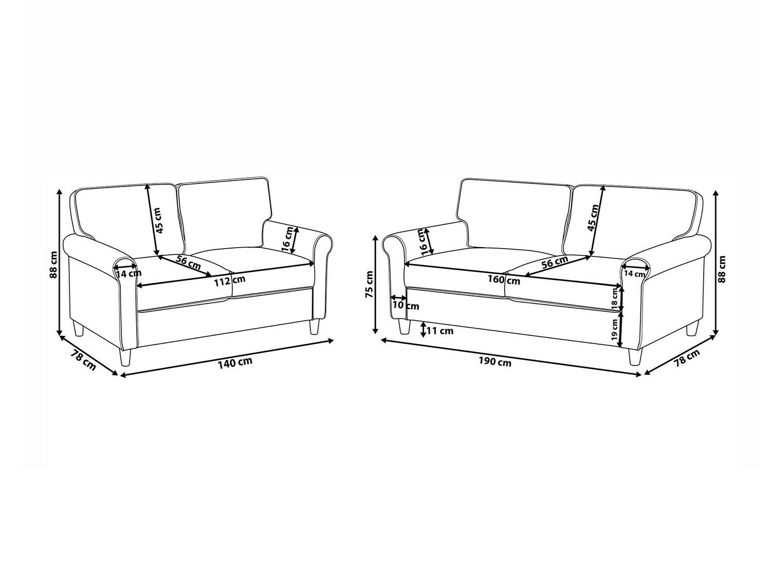 Komplet oblazinjenega pohištva Berwyn 676 (Rjava)