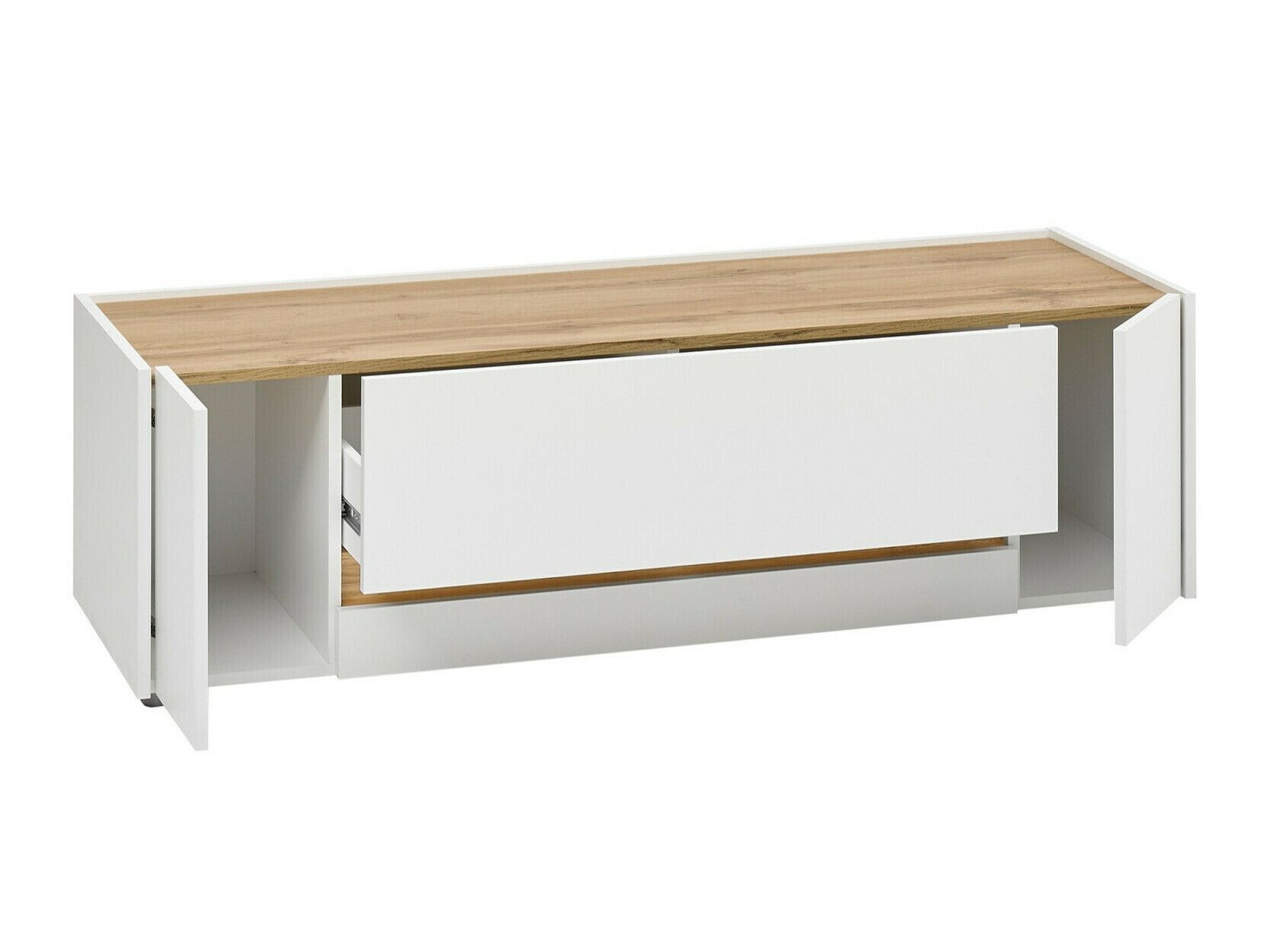 Komplet za dnevno sobo Elbsori 131 (Bela + Wotan hrast)