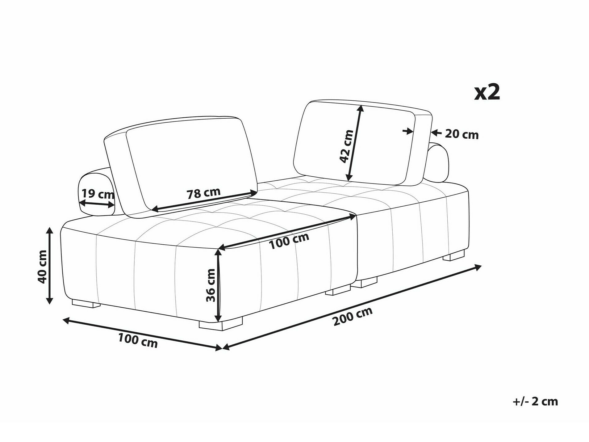Oblazinjeno pohištvo Berwyn 1808 (Bež)