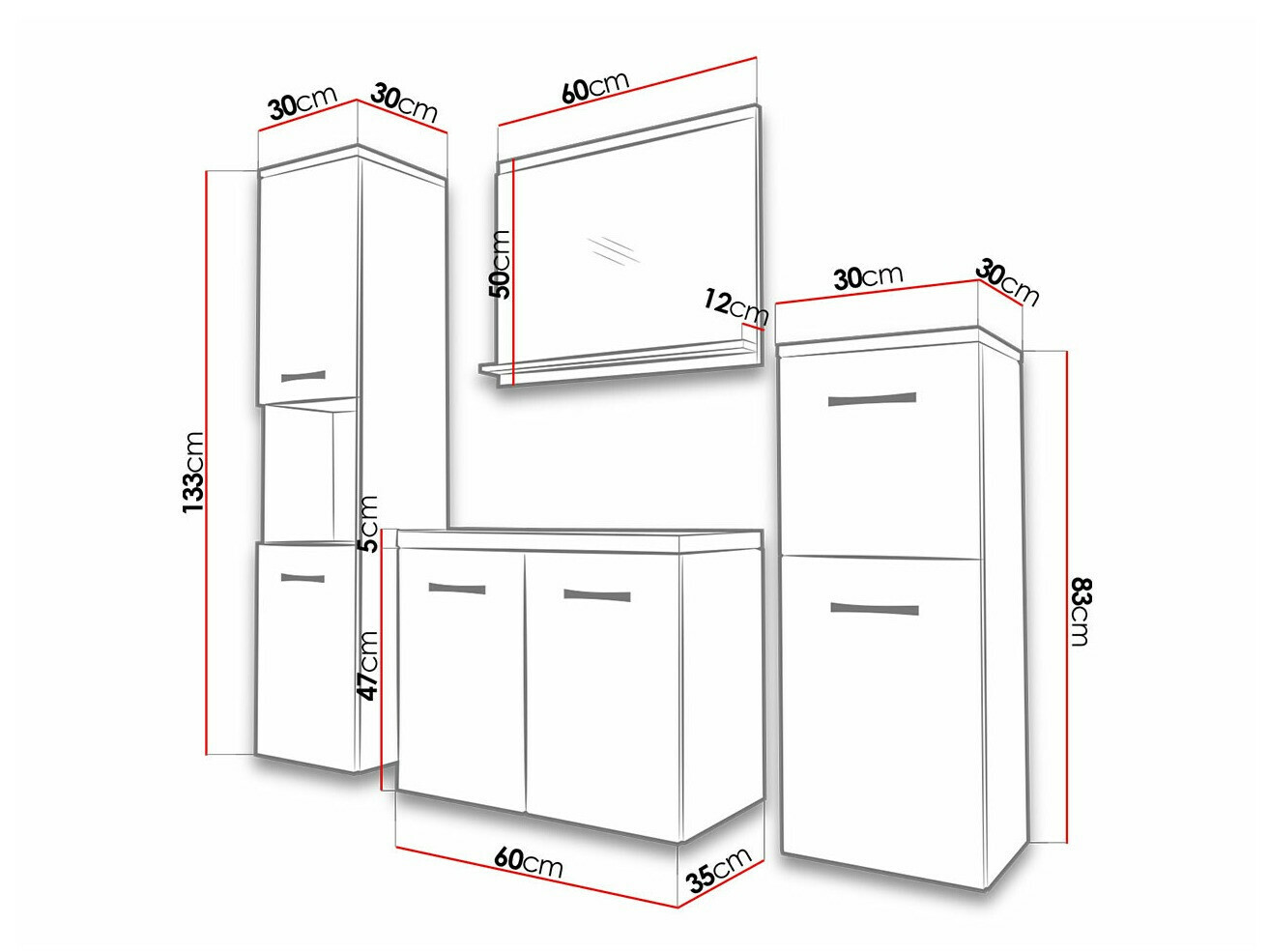 Kopalniški komplet Sarasota 162 (Bela)