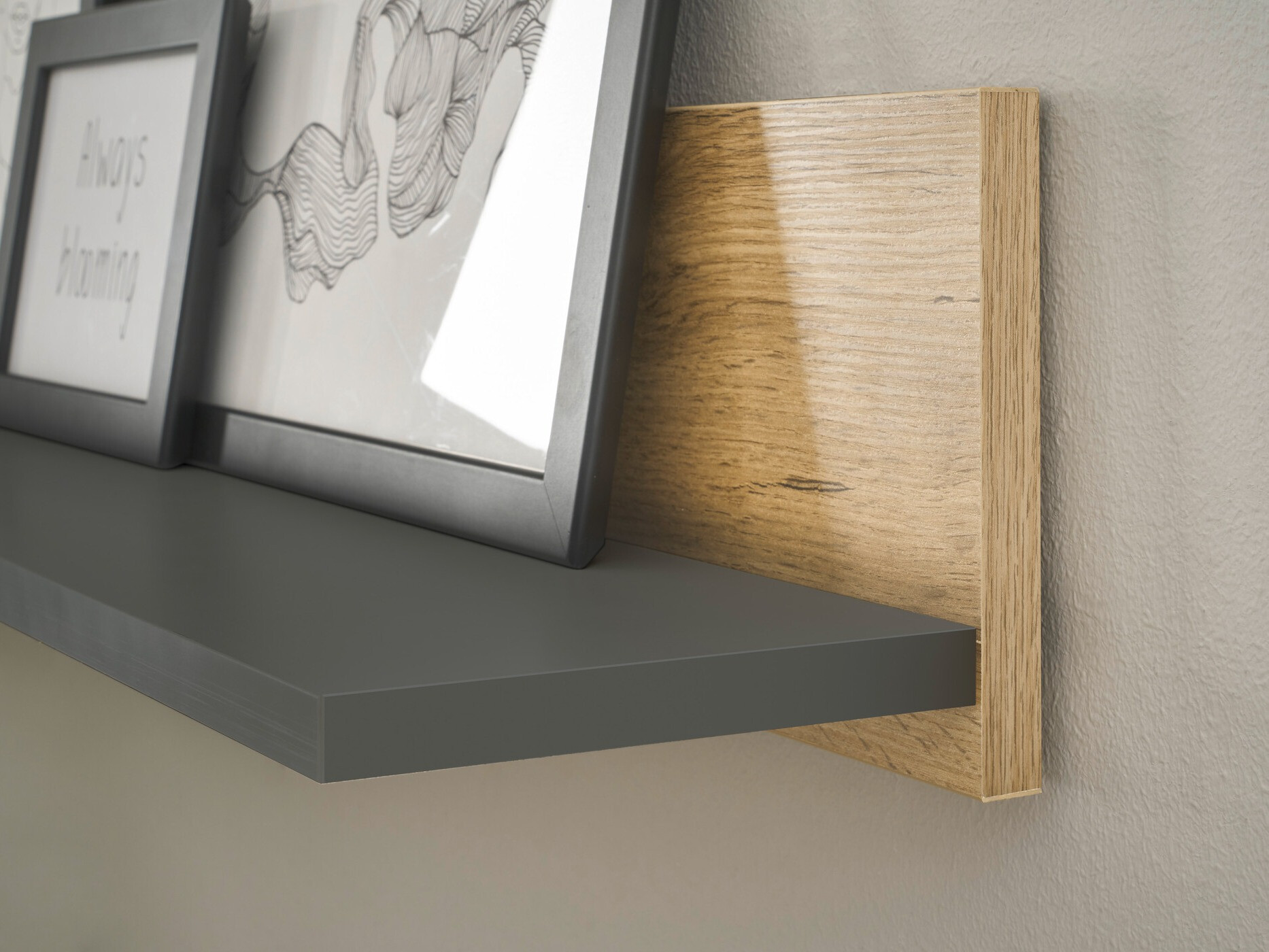 Stenska polica Elbsori 134 (Antracit + Wotan hrast)