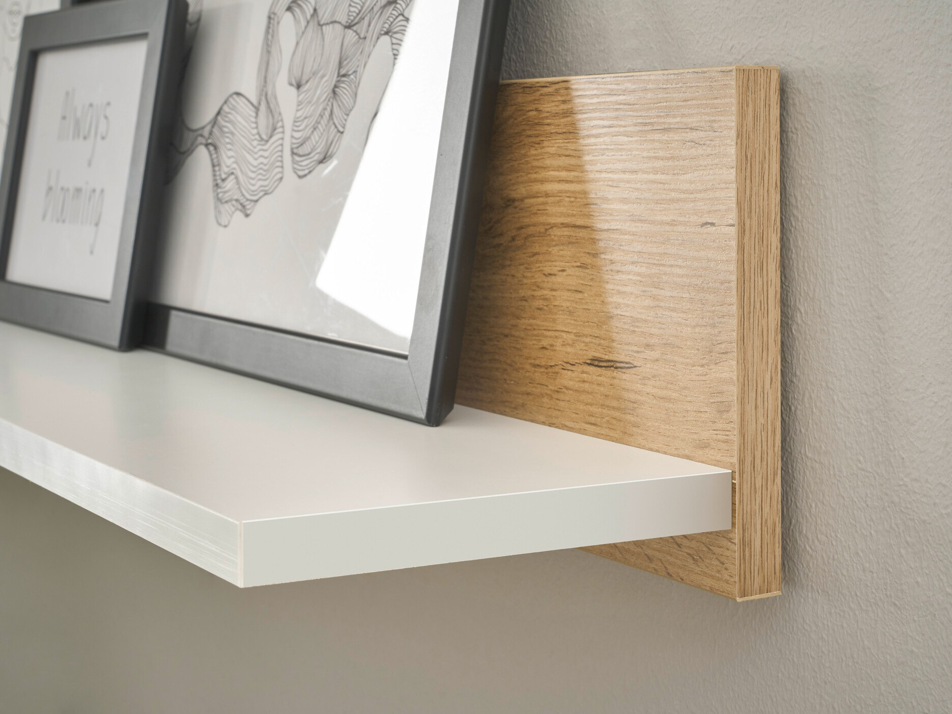 Stenska polica Elbsori 134 (Wotan hrast + Bela)