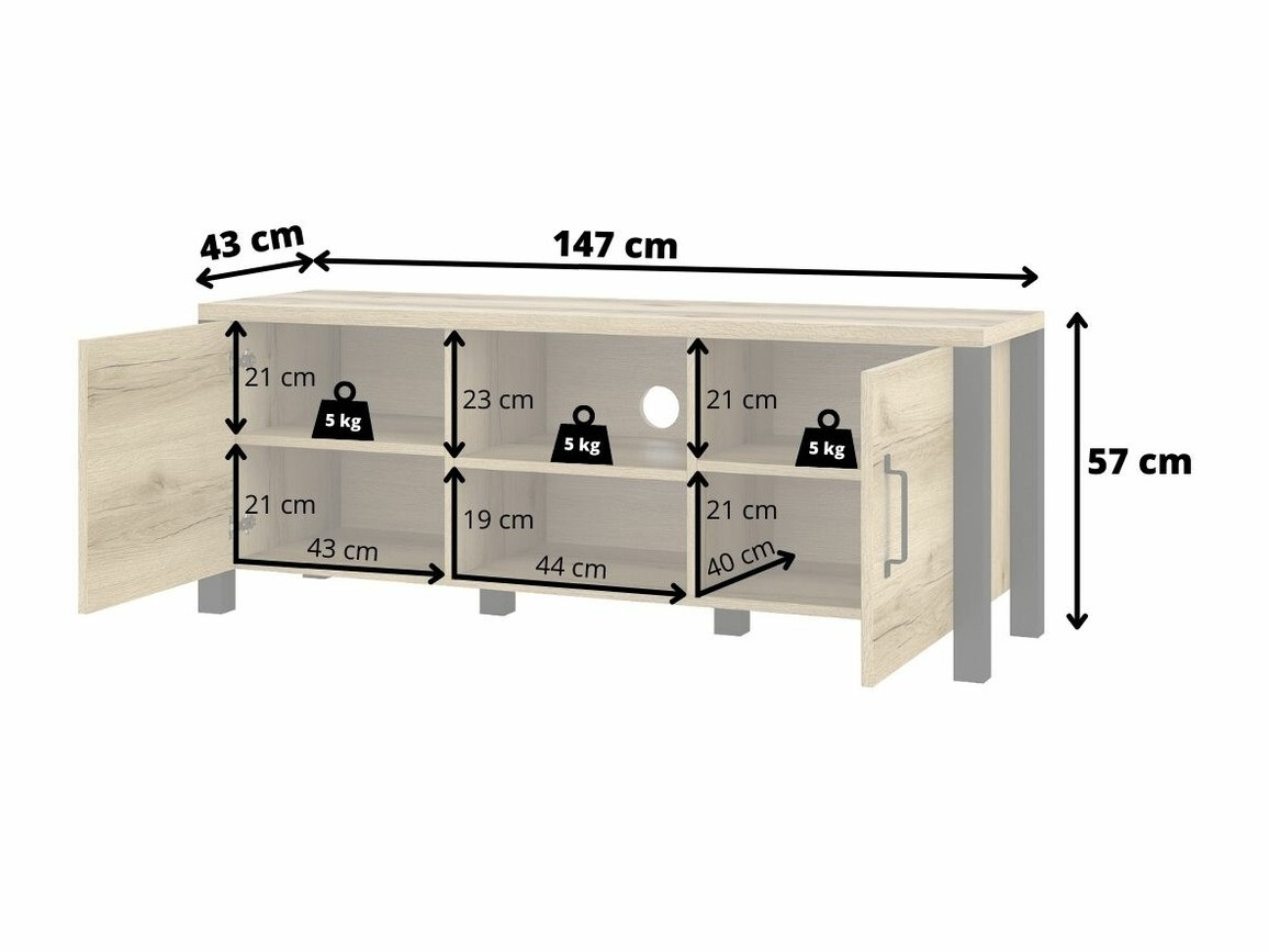 TV-omarica Tornua 104 (Temna smreka + Mat črna)