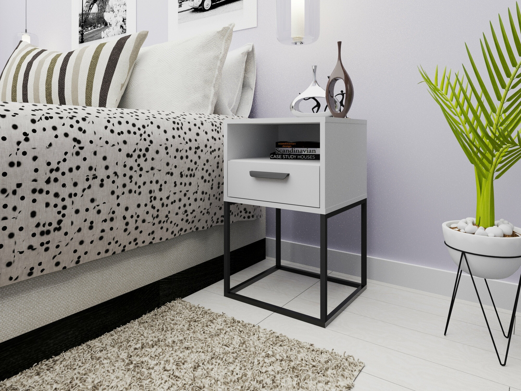 Nočna omarica Bristol 193 (Bela)