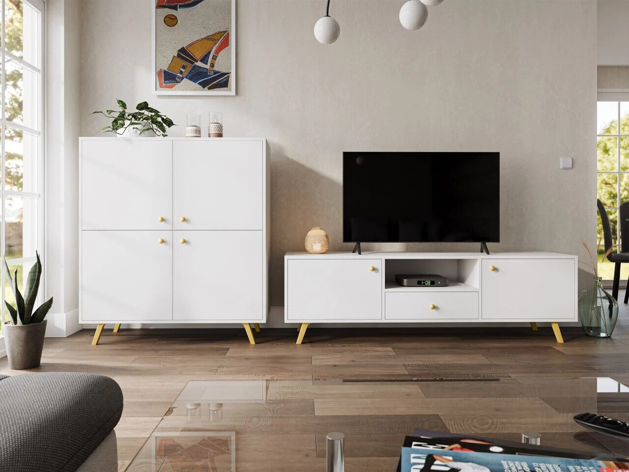 Komplet za dnevno sobo Monfera 105 (Bela)