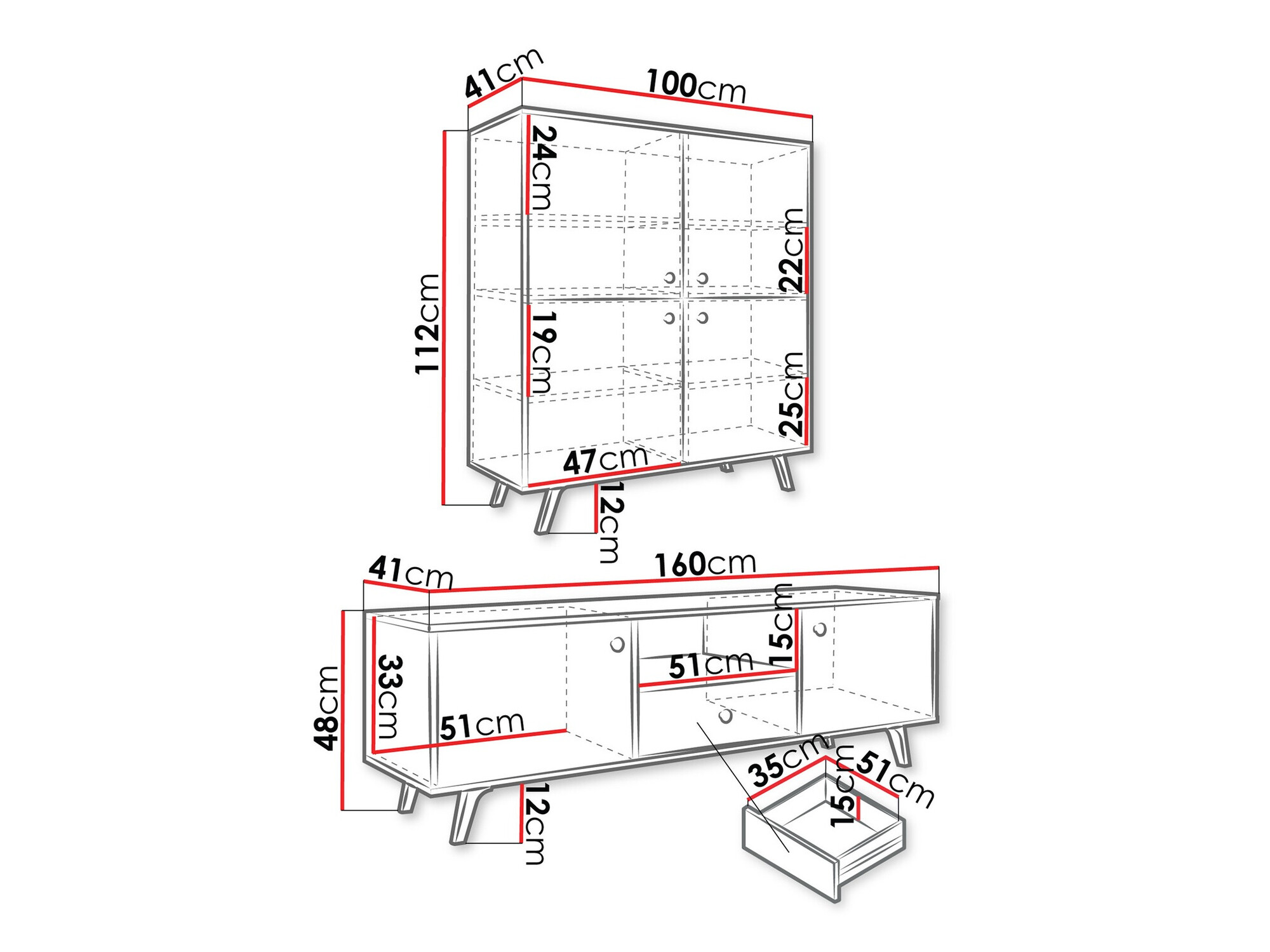 Komplet za dnevno sobo Monfera 105 (Bela)