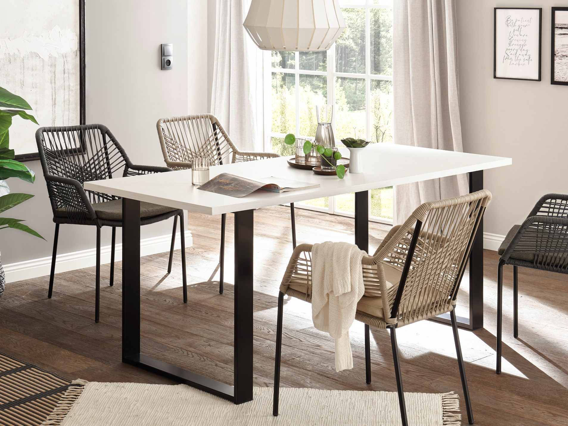 Miza Cirtale 100 (Beljen bor + Antracit)