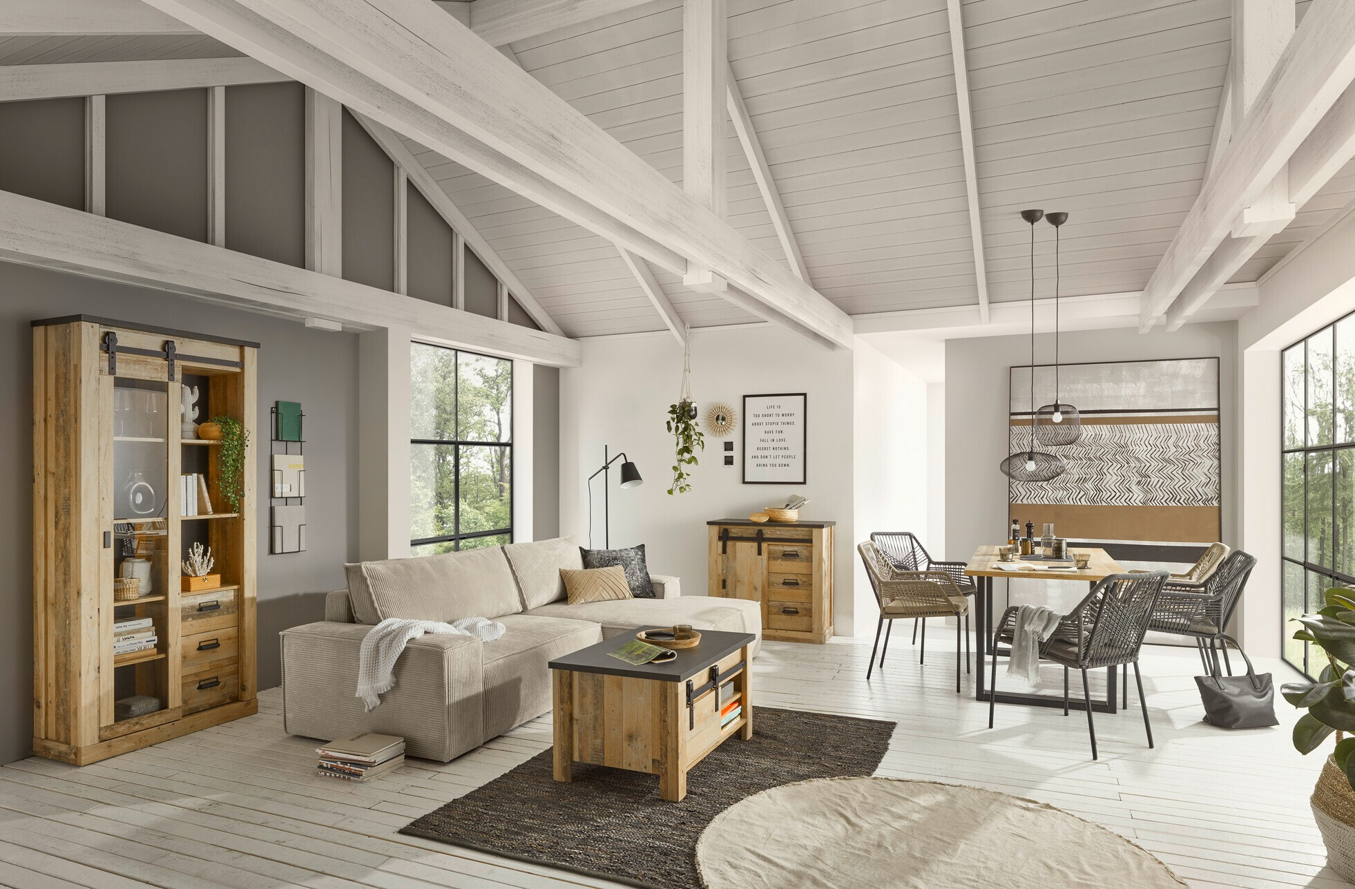 Miza Cirtale 100 (Rustikalen les + Antracit)