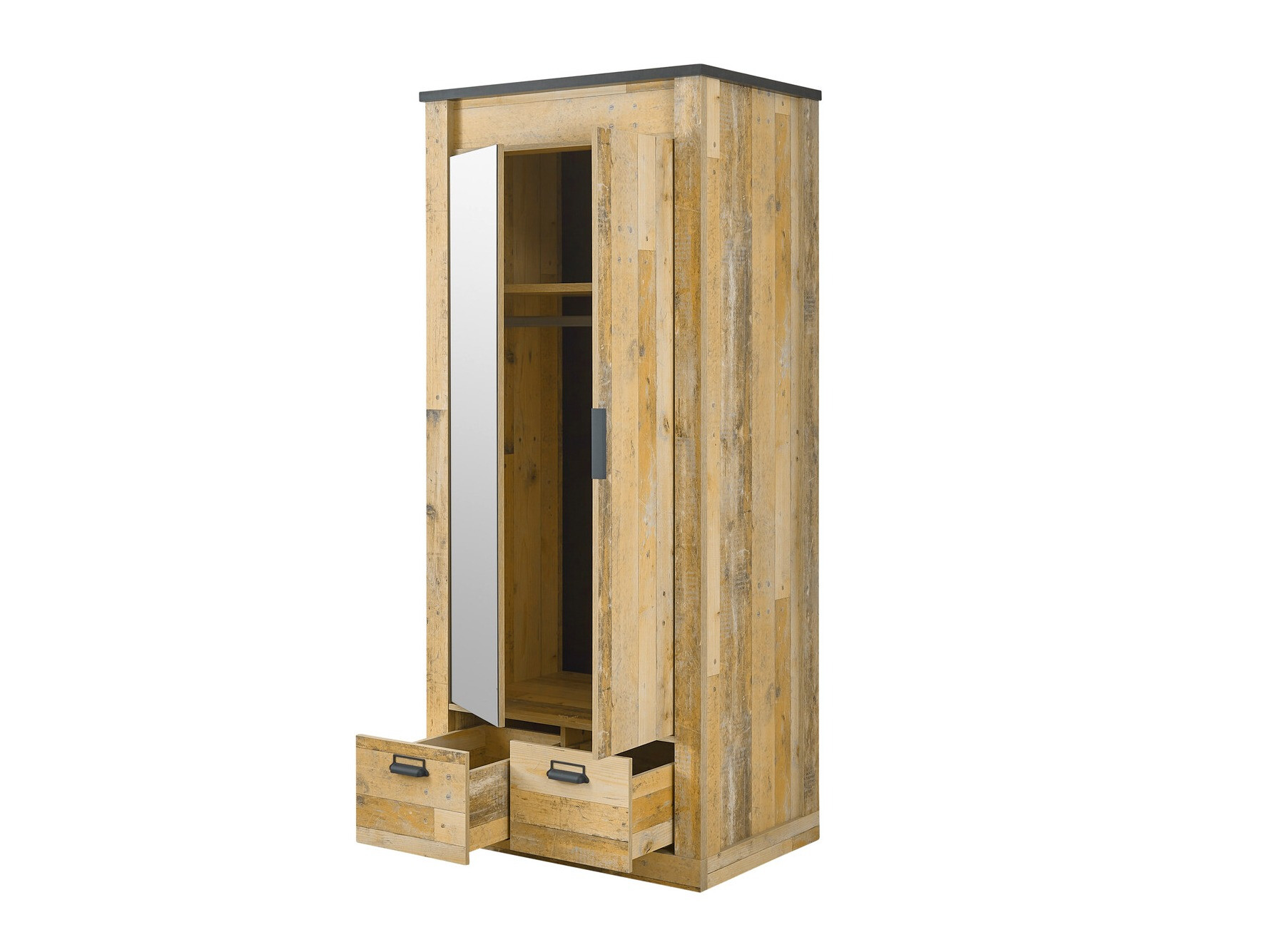 Garderobna omara Cirtale 106 (Antracit + Rustikalen les)