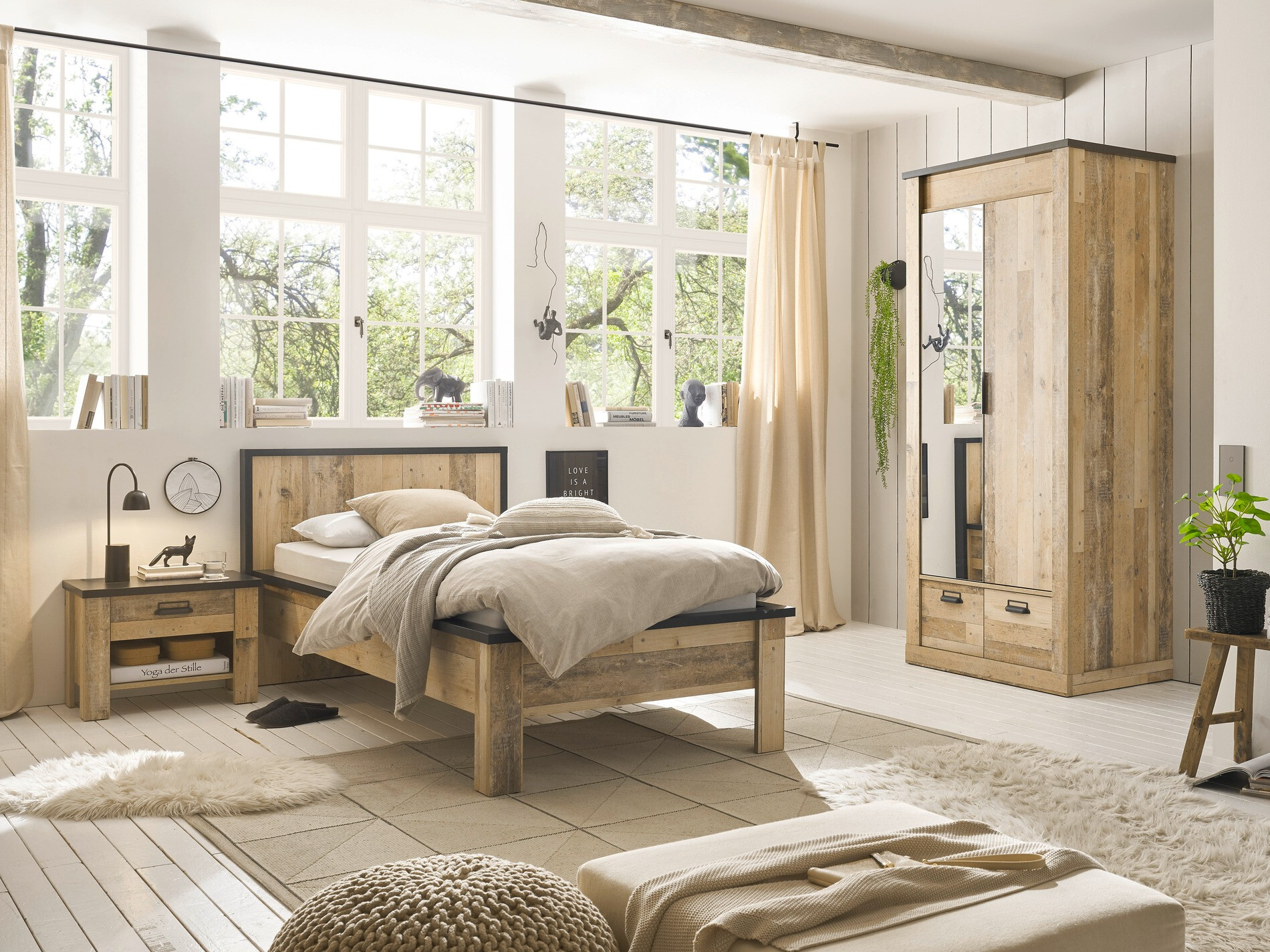 Garderobna omara Cirtale 106 (Antracit + Rustikalen les)