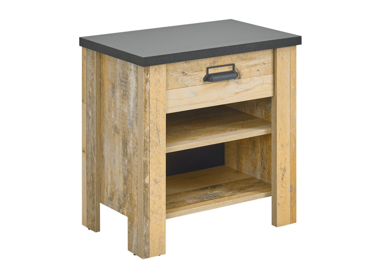 Nočna omarica Cirtale 102 (Rustikalen les + Antracit)