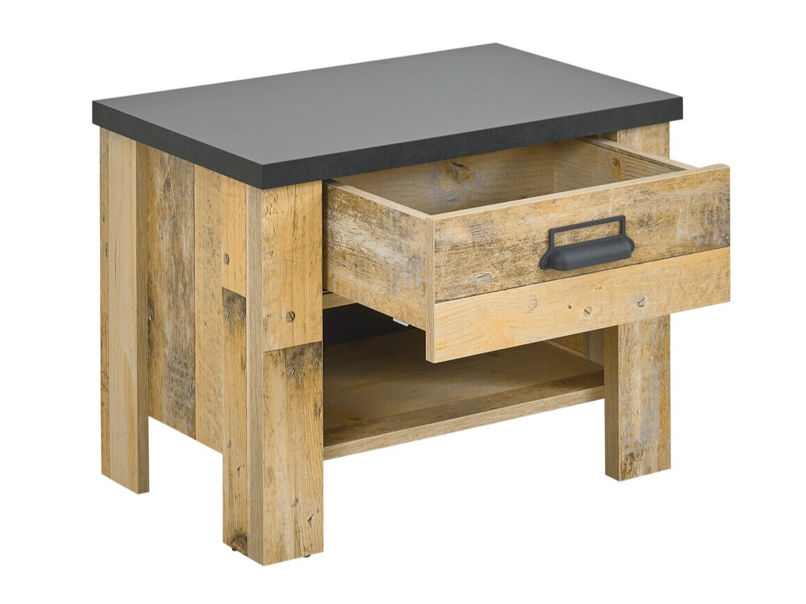 Nočna omarica Cirtale 104 (Rustikalen les + Antracit)