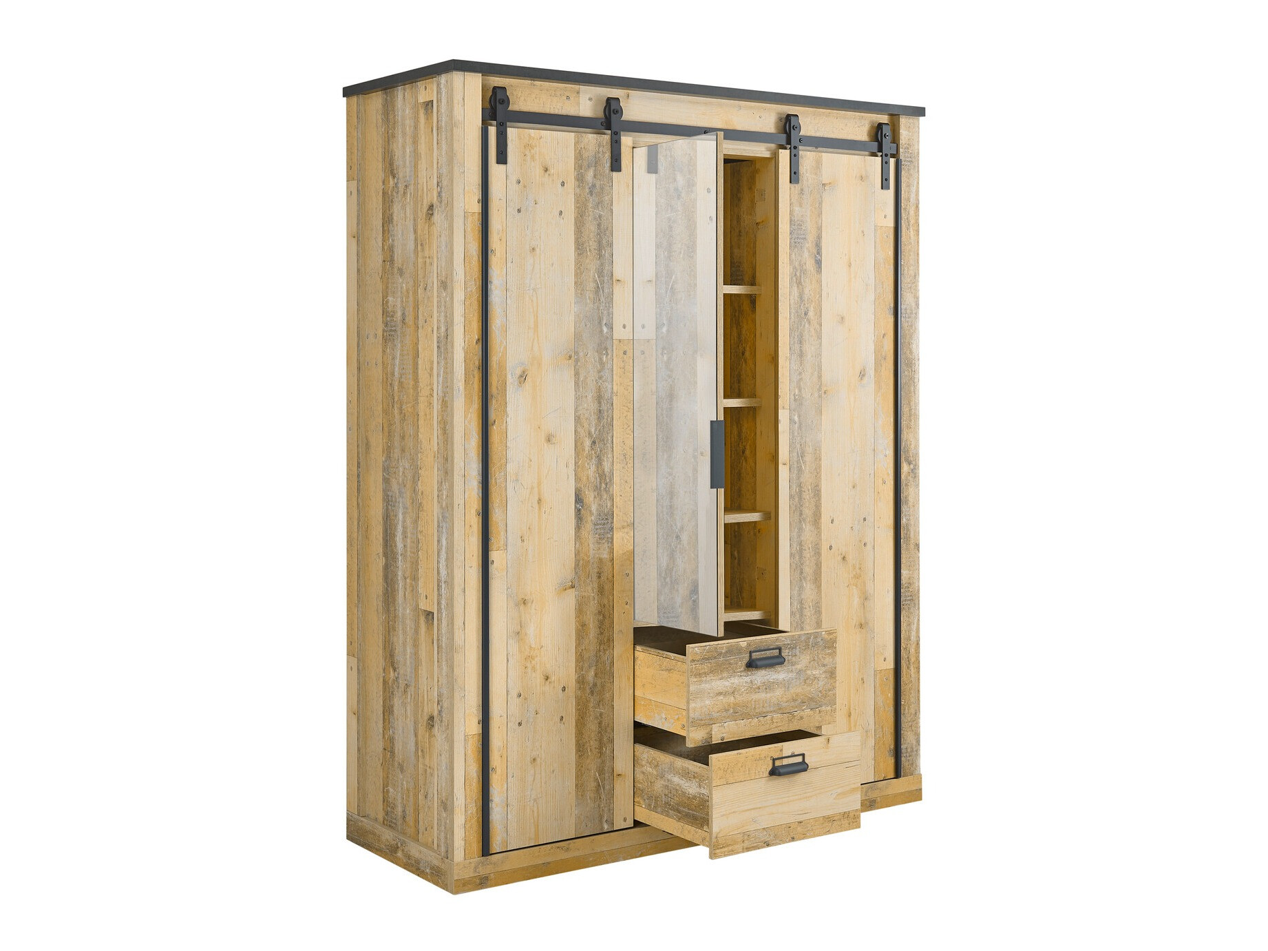 Garderobna omara Cirtale 107 (Antracit + Rustikalen les)