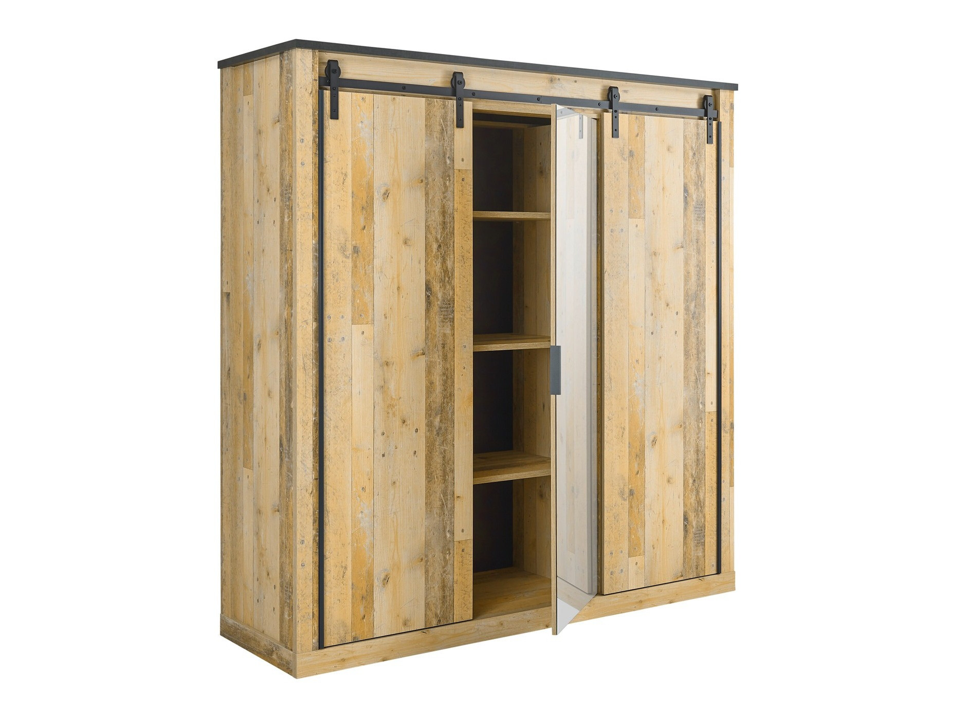 Garderobna omara Cirtale 108 (Antracit + Rustikalen les)