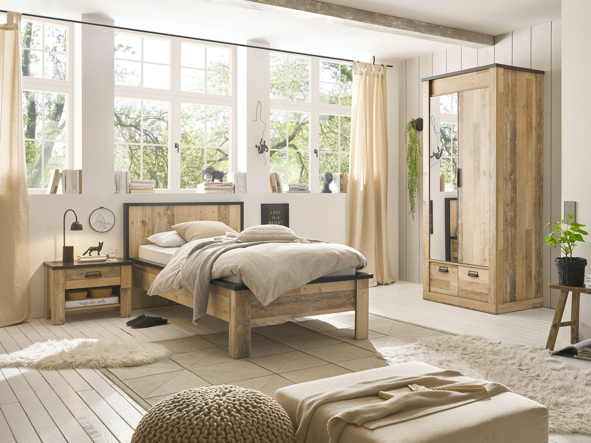 Postelja Cirtale 109 (Rustikalen les + Antracit)