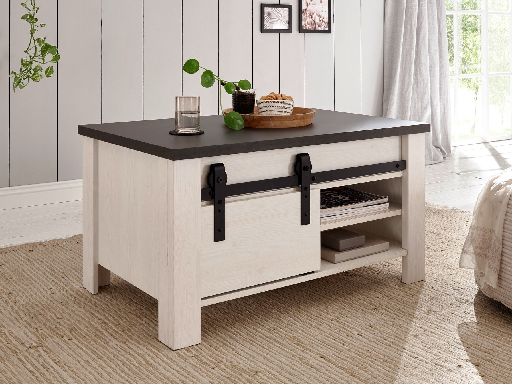 Klubska mizica Cirtale 111 (Antracit + Beljen bor)