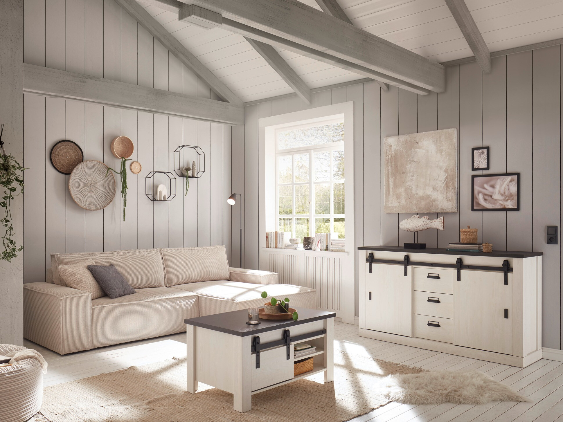 Klubska mizica Cirtale 111 (Antracit + Beljen bor)