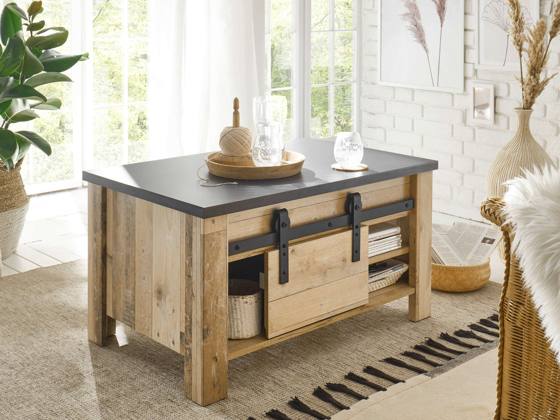 Klubska mizica Cirtale 111 (Antracit + Rustikalen les)