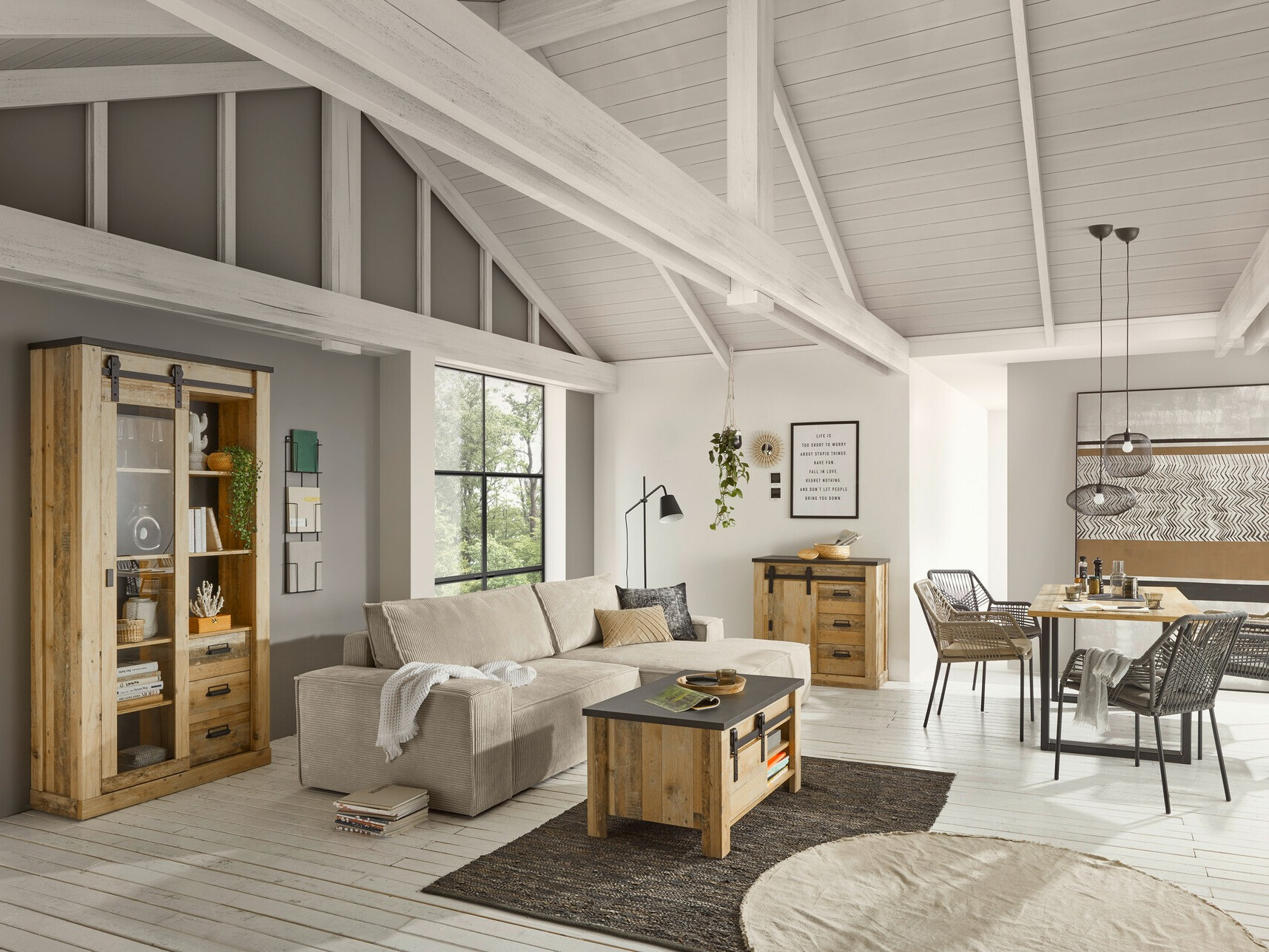 Komoda Cirtale 117 (Antracit + Rustikalen les)