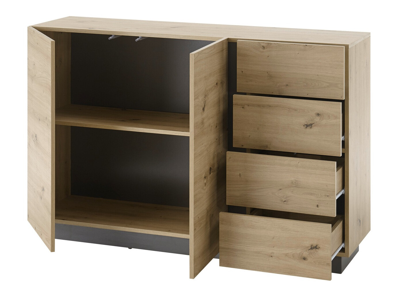 Komoda Veropho 107 (Artisan hrast + Grafit)