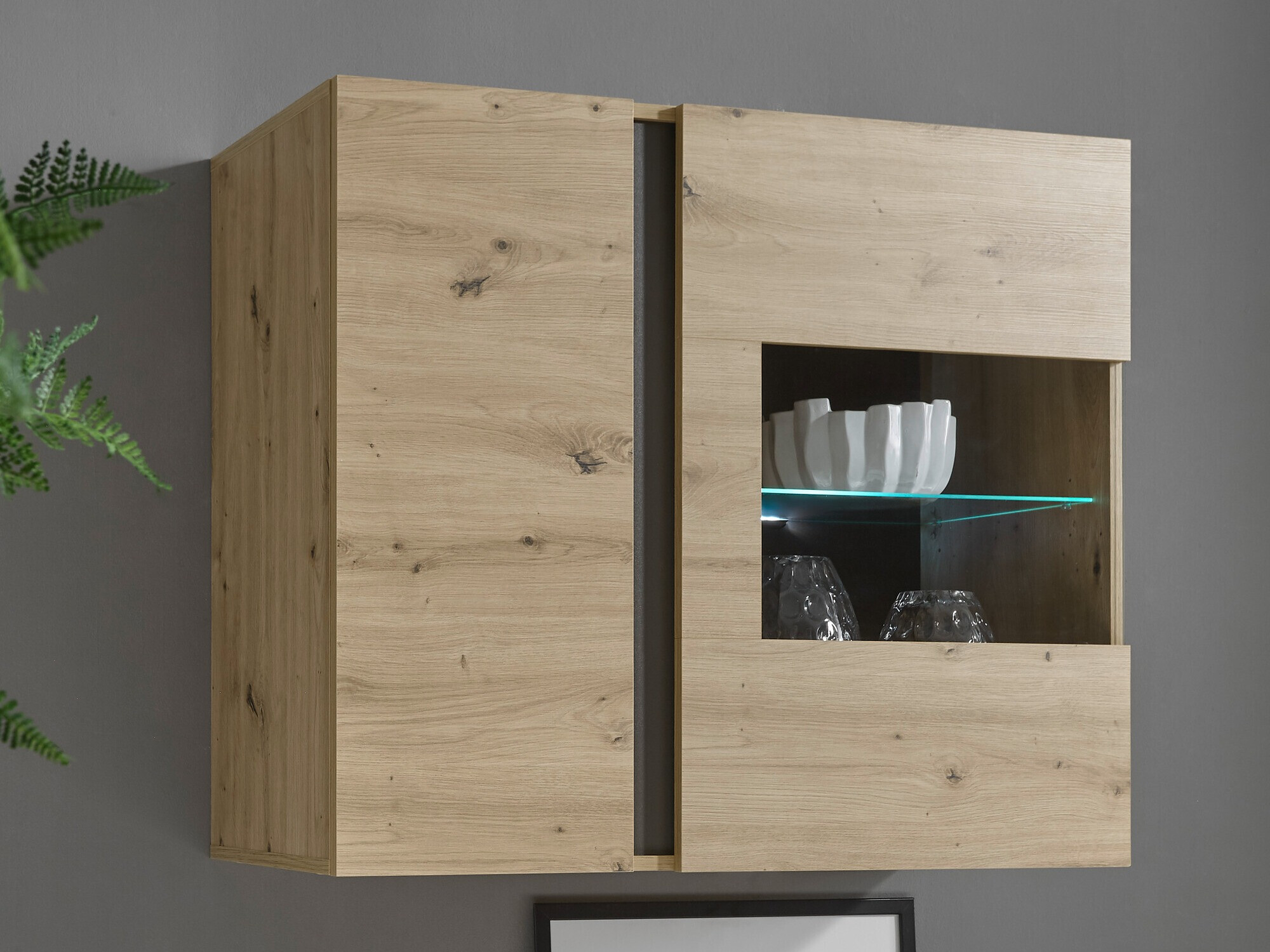 Stenska omarica Veropho 105 (Artisan hrast + Grafit)