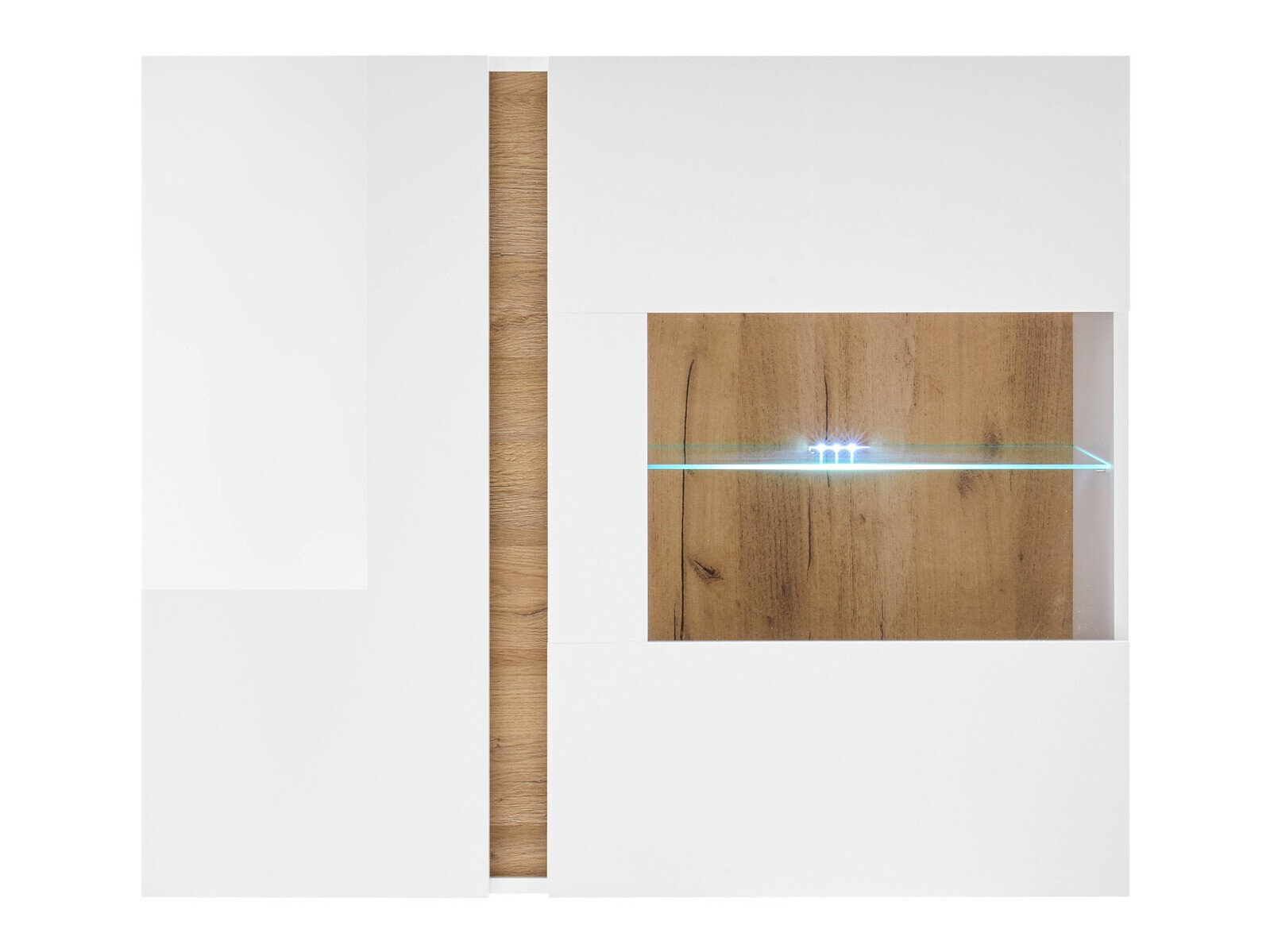 Stenska omarica Veropho 105 (Sijaj bela + Hrast Grandson)