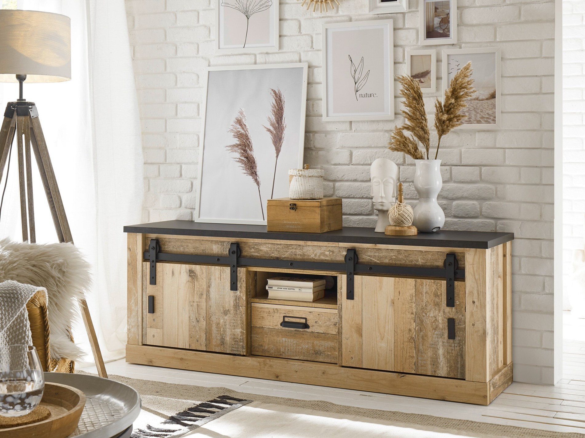 TV-omarica Cirtale 112 (Antracit + Rustikalen les)