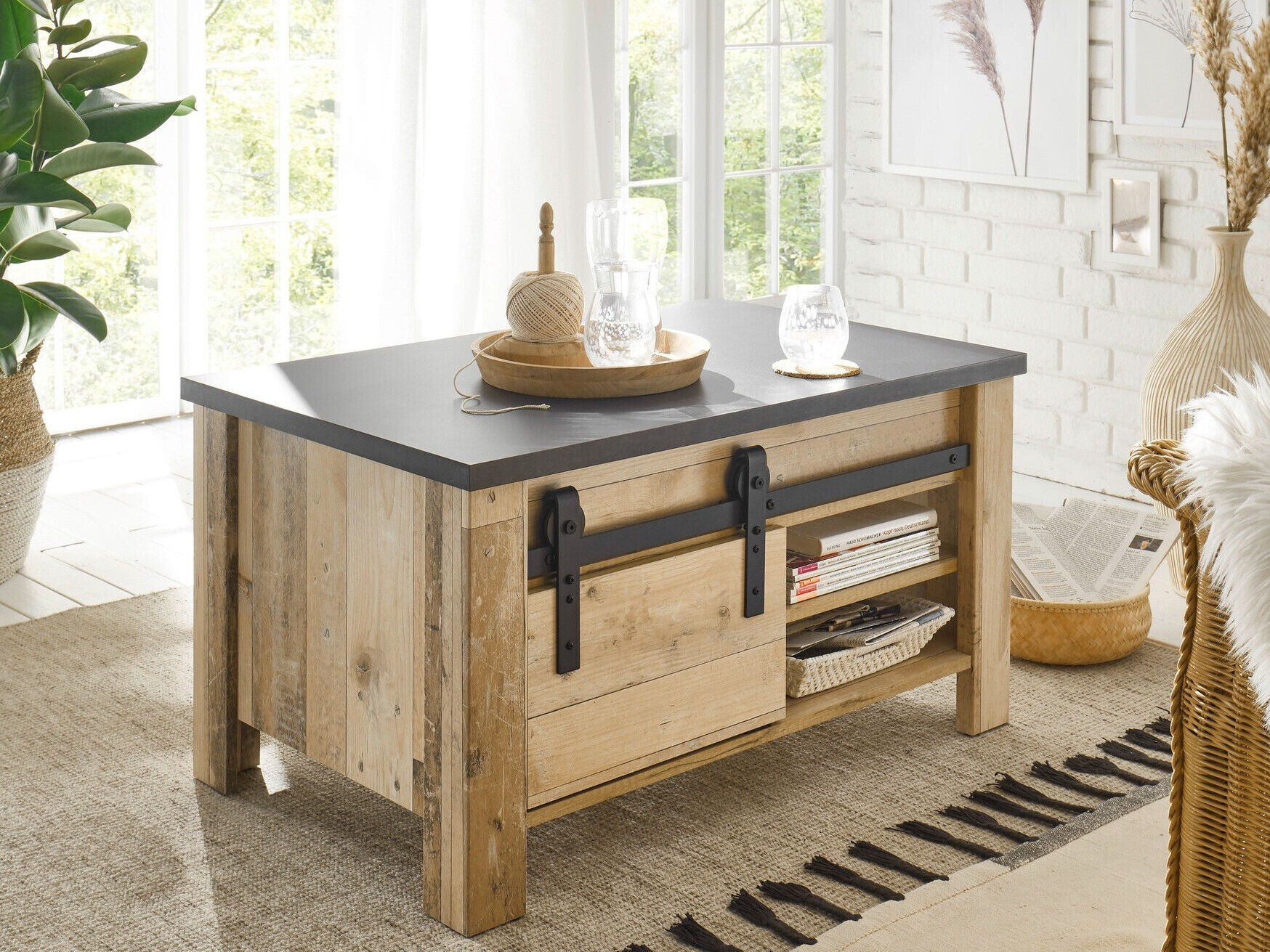 Klubska mizica Cirtale 111 (Antracit + Rustikalen les)