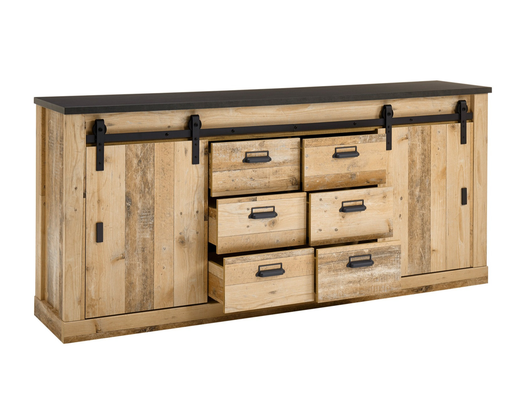 Komoda Cirtale 118 (Antracit + Rustikalen les)