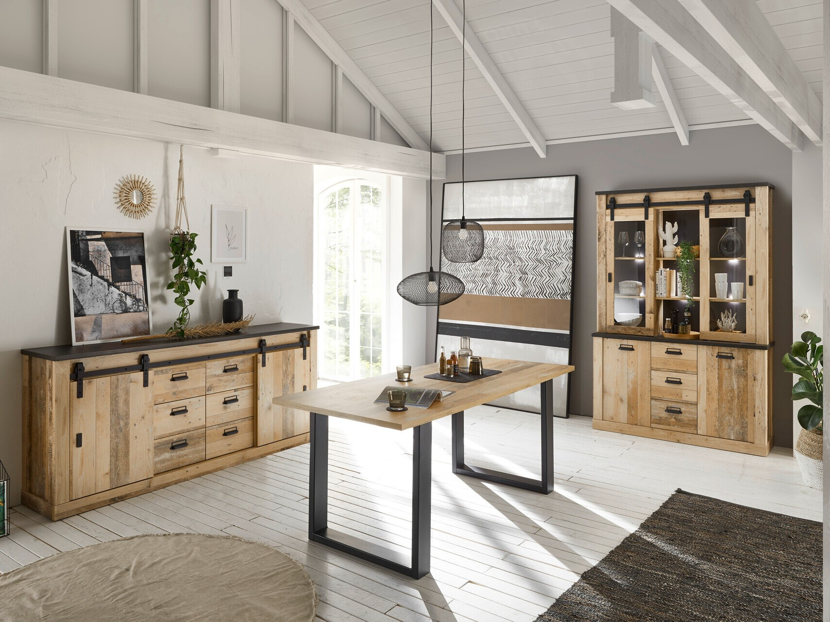 Komoda Cirtale 118 (Antracit + Rustikalen les)