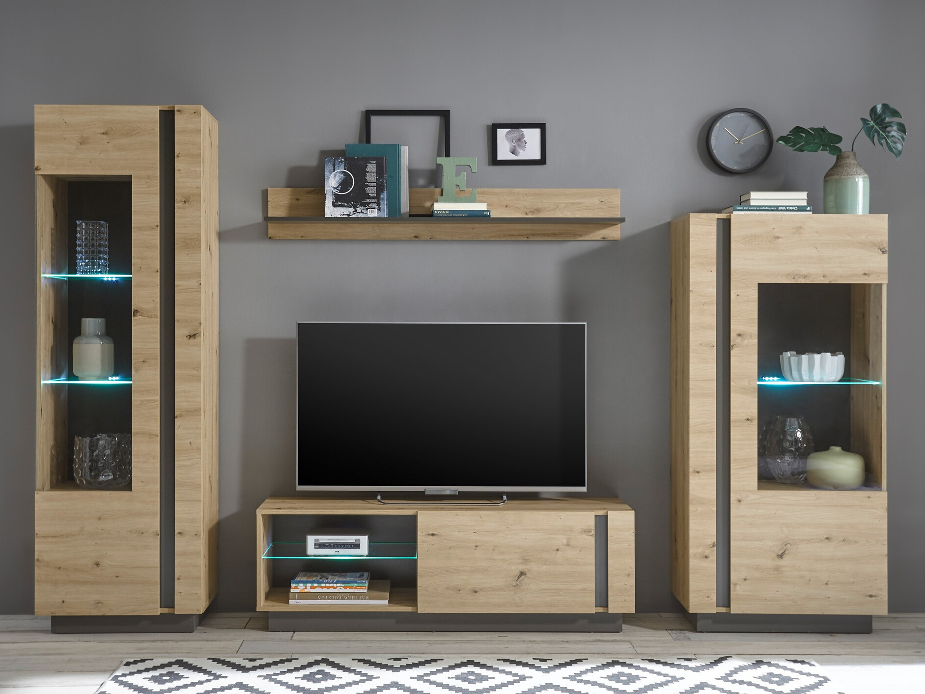 Komplet za dnevno sobo Veropho 110 (Artisan hrast + Grafit)