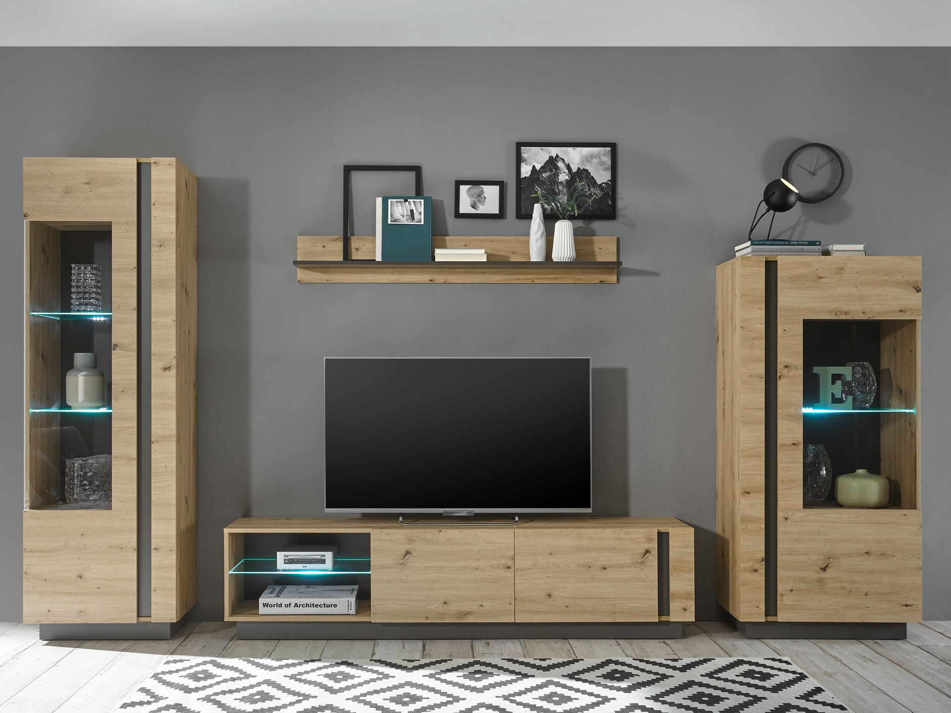 Komplet za dnevno sobo Veropho 112 (Artisan hrast + Grafit)