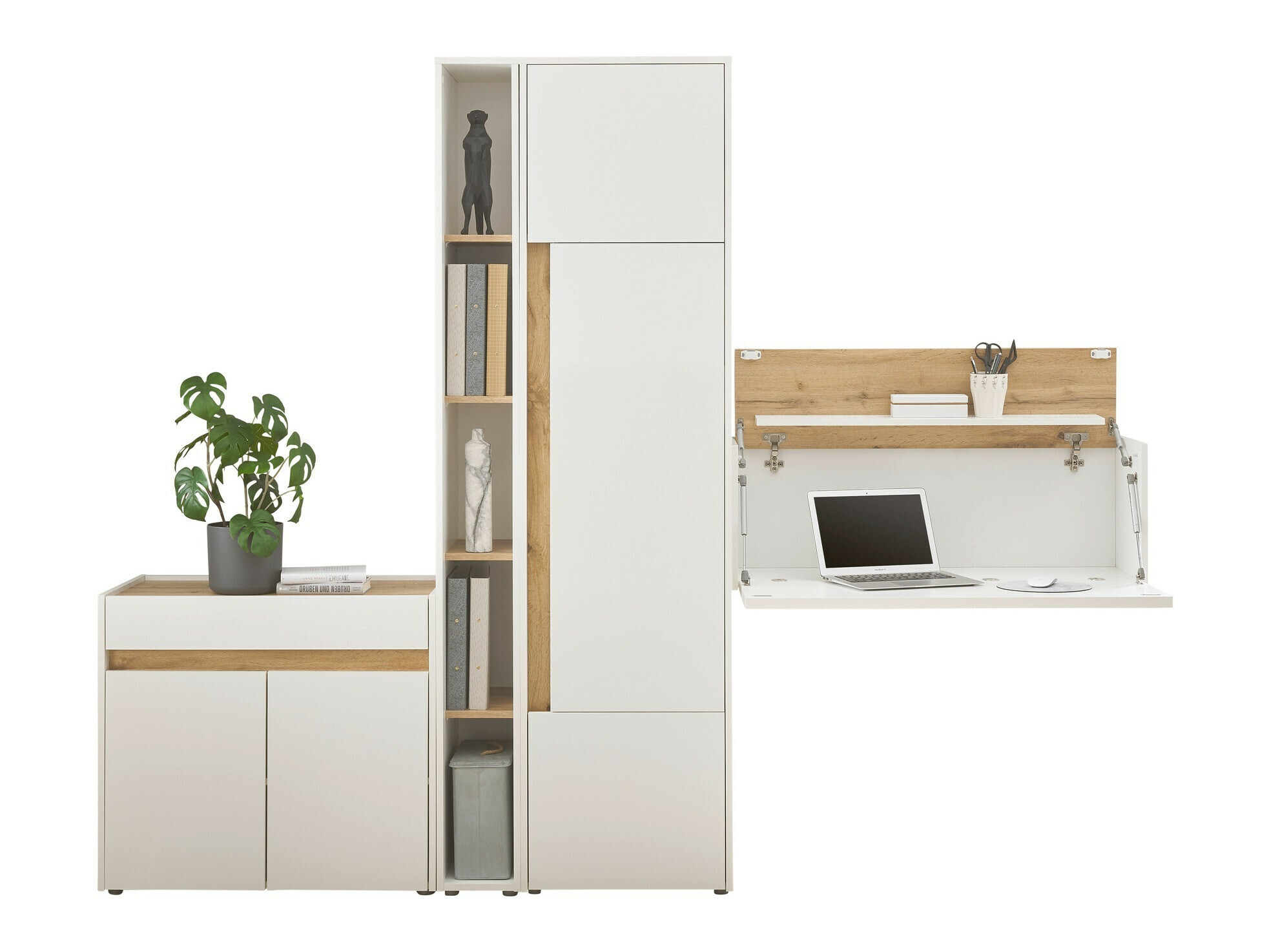 Pohištveni komplet Elbsori 156 (Bela + Wotan hrast)