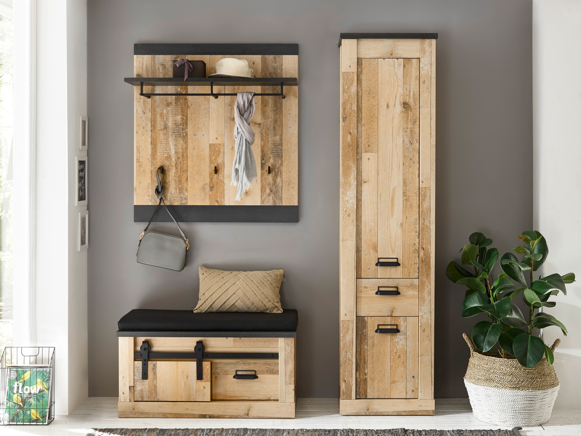 Omarica za čevlje Cirtale 125 (Antracit + Rustikalen les)