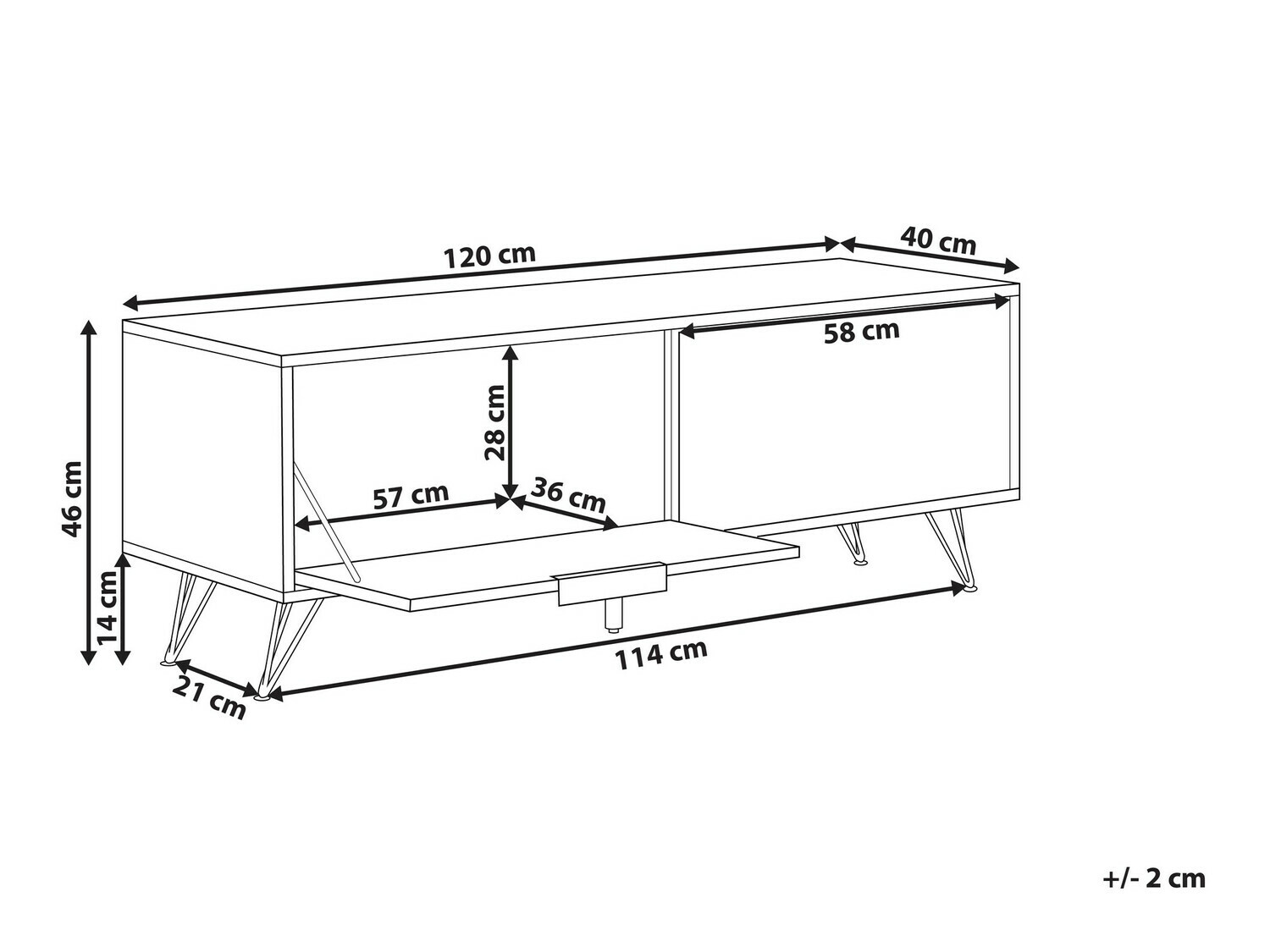TV-omarica Berwyn 168 (Črna + Siva)