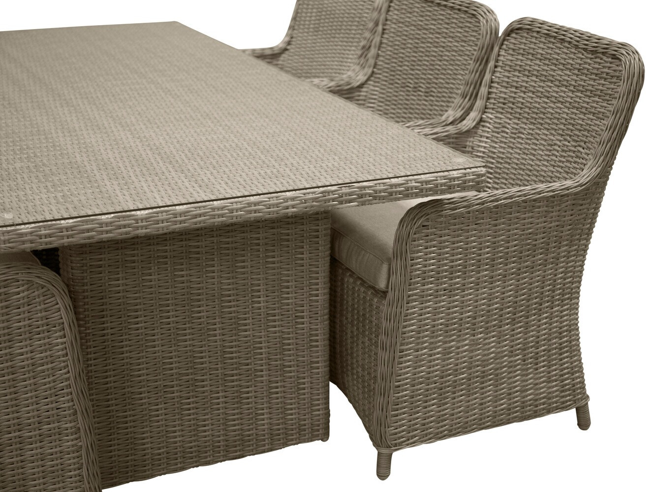 Komplet mize in stolov Dallas 2201 (Svetlo rjava + Beige)