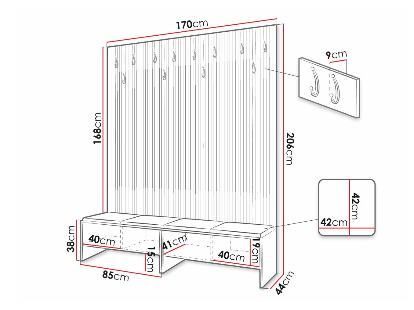 Komplet za predsobo Hartford 485 (Artisan hrast + Manila 02)