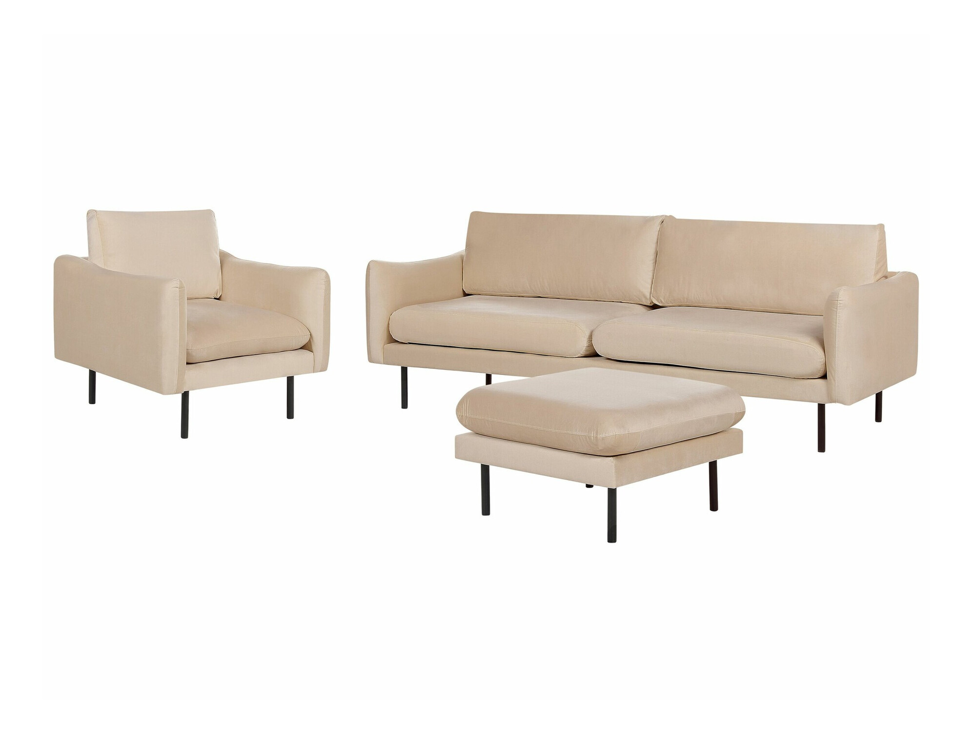 Komplet oblazinjenega pohištva Berwyn 1828 (Svetlo rjava)