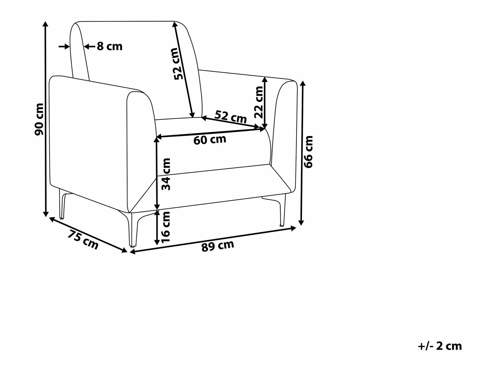 Fotelj Berwyn 1832 (Črna)