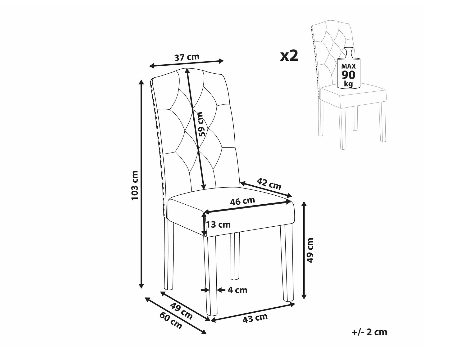 Komplet stolov Berwyn 1831 (Beige)