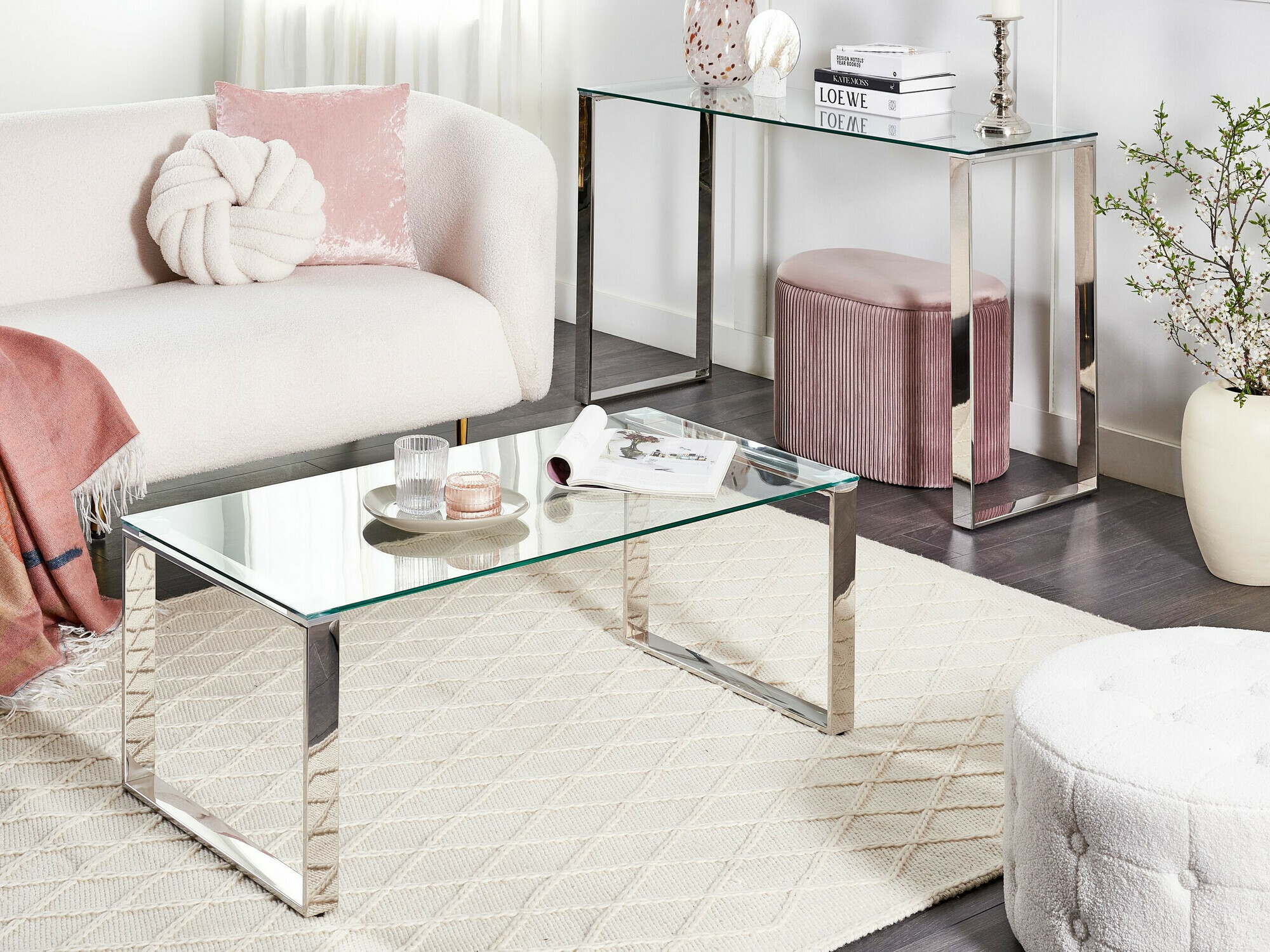 Konzolna miza Berwyn 1833 (Srebrna)