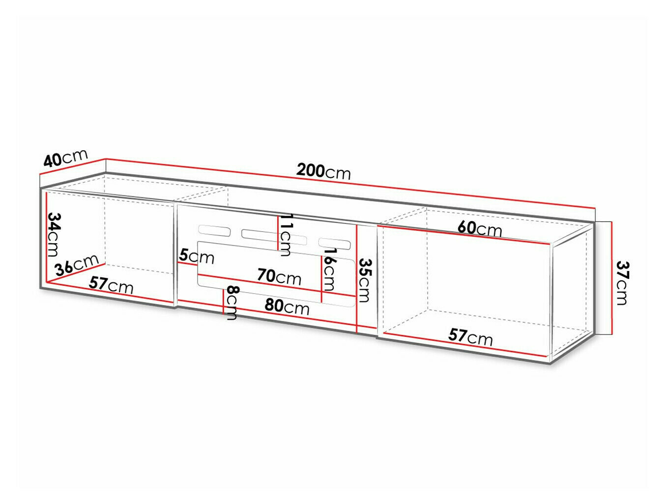 TV-omarica Charlotte 162 (Bela + Sijaj bela)