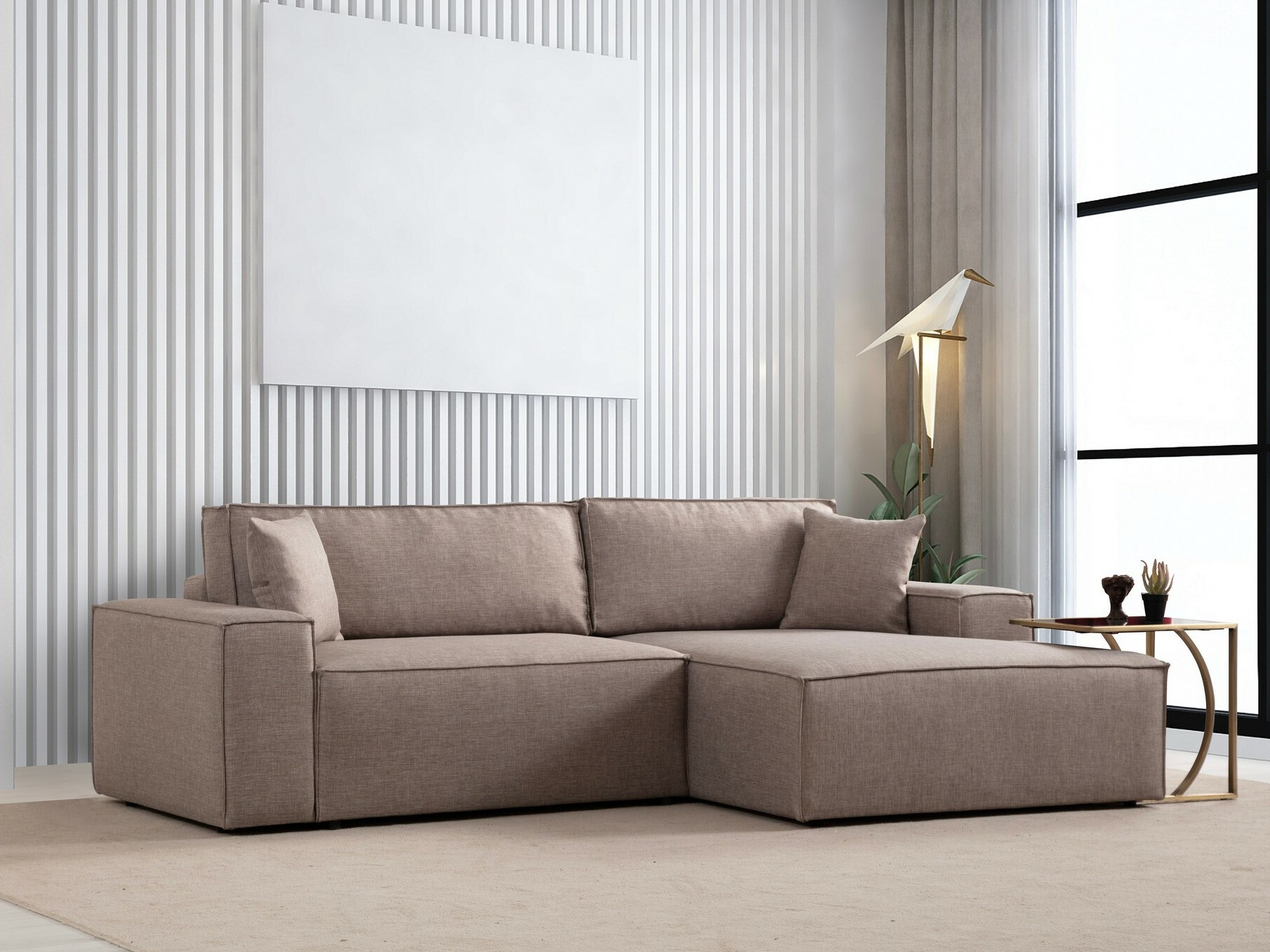 Kotna garnitura Altadena 580 (Svetlo rjava)