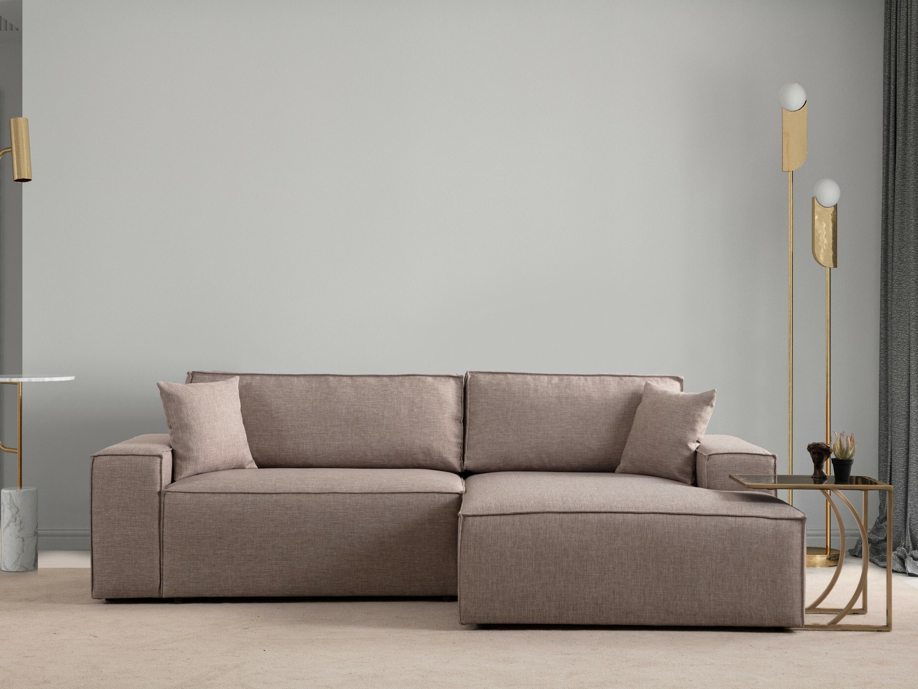 Kotna garnitura Altadena 580 (Svetlo rjava)