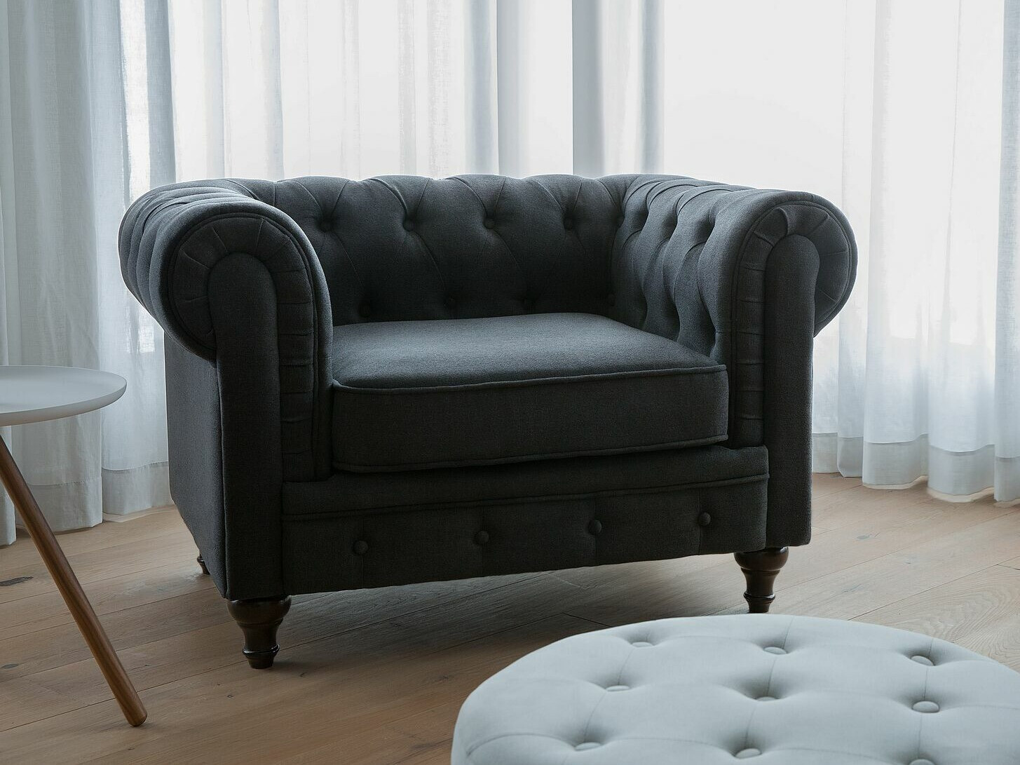 Chesterfield fotelj Cirdoro 102 (Grafit)